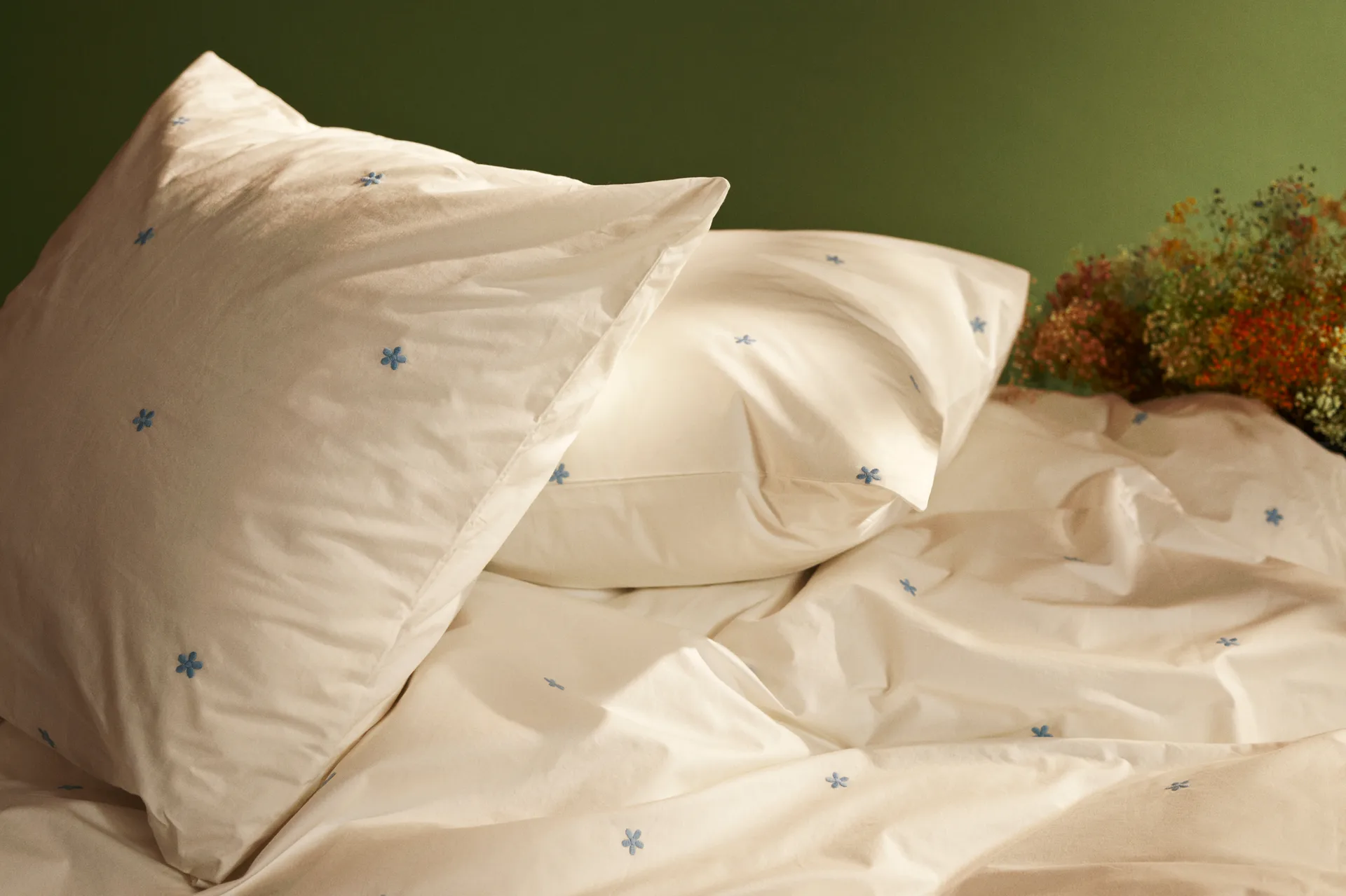 데이지 침구 세트 220x220 cm, White-light blue Juna | 주나