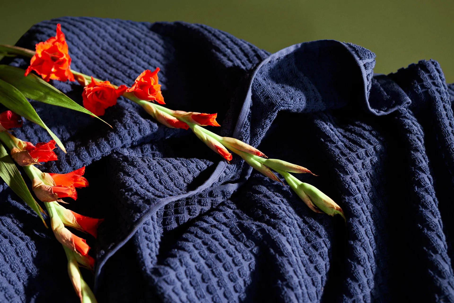 체크 타올 70x140 cm, Navy blue Juna | 주나