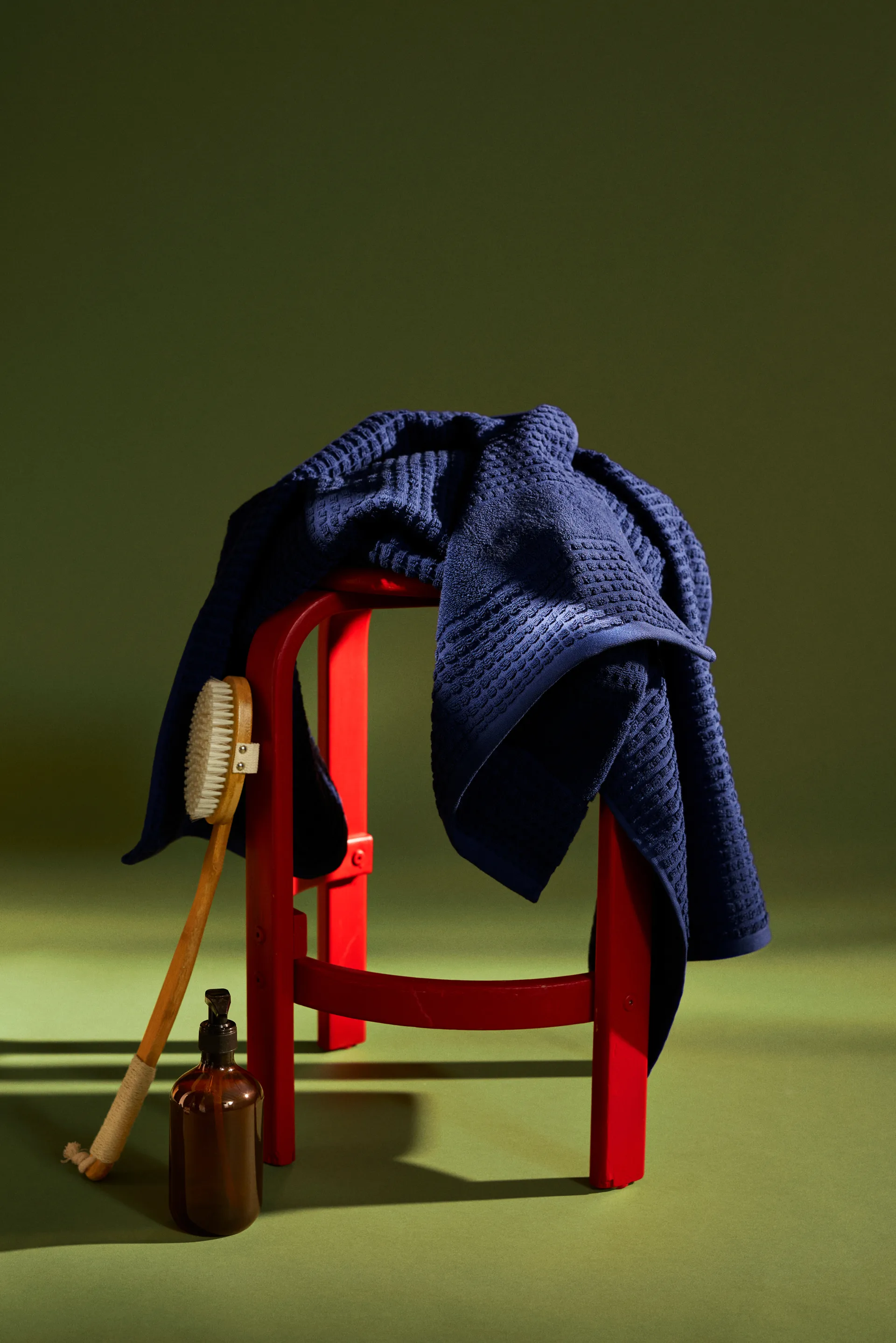 체크 타올 70x140 cm, Navy blue Juna | 주나