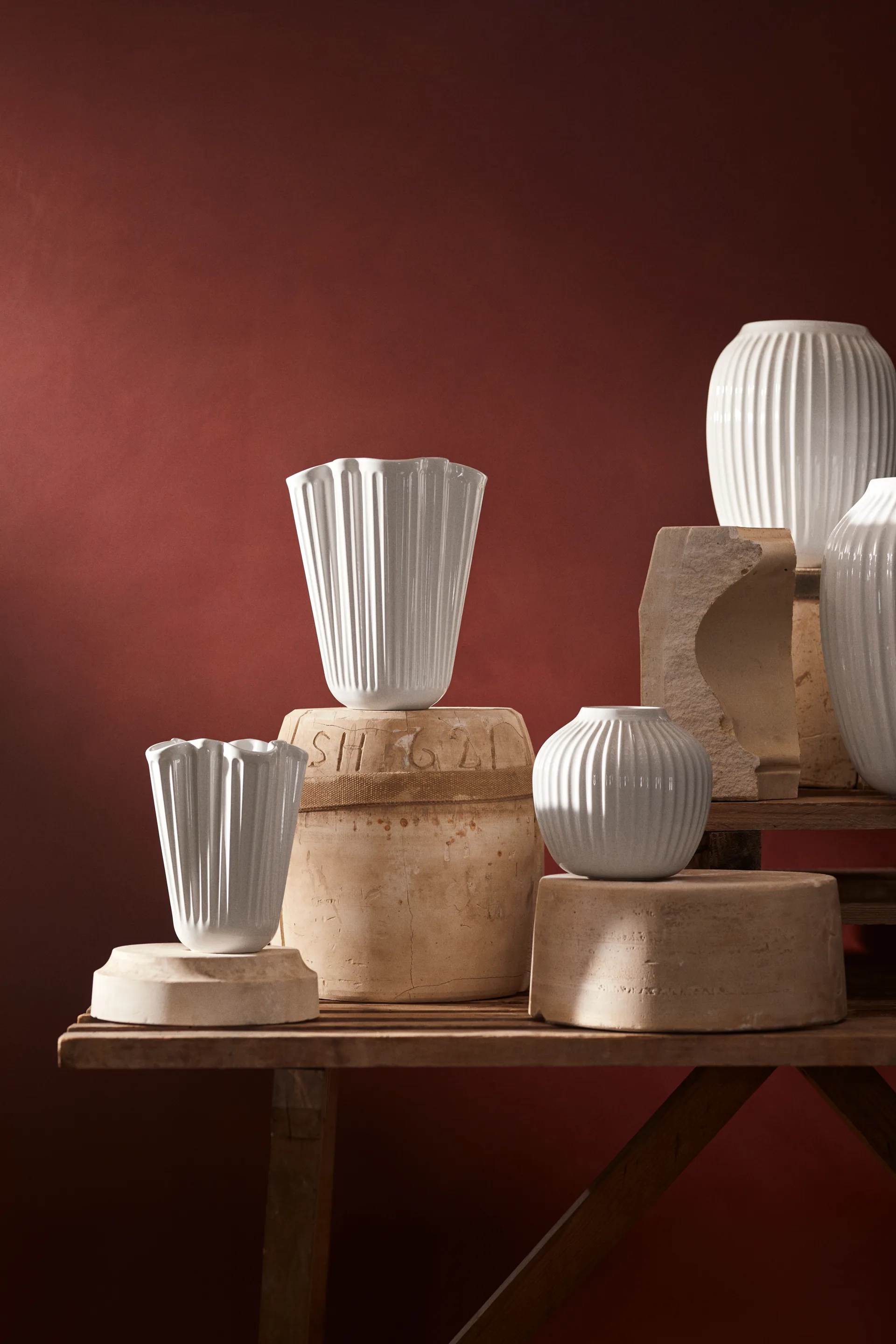 해머소이 화병 언폴드 16.5 cm, White Kähler | 케흘러