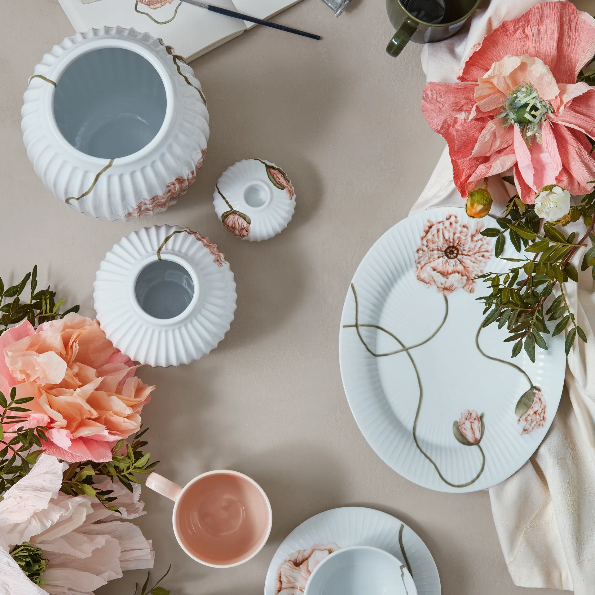 해머소이 파피 오벌 소서 22.5x28.5 cm, white Kähler | 케흘러