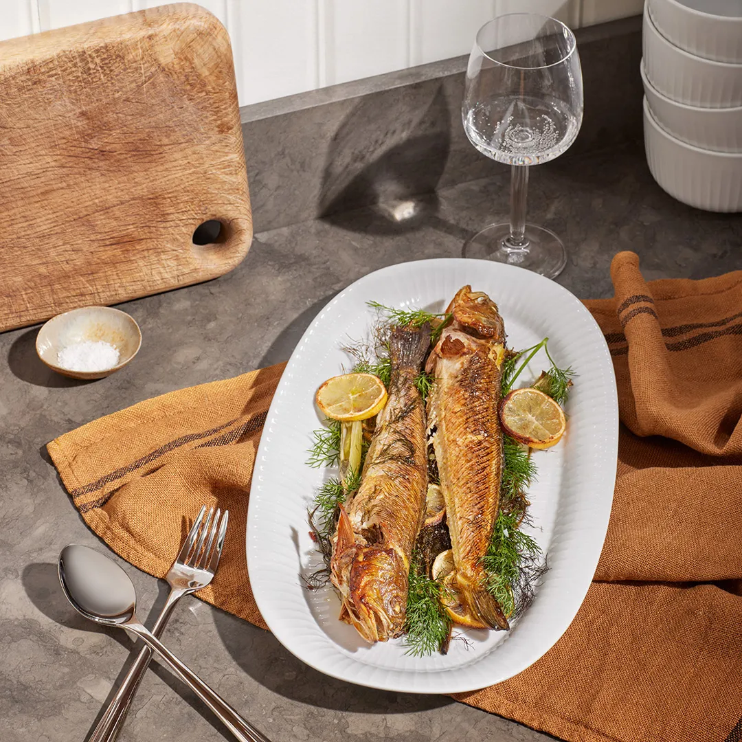 해머소이 서빙 접시 오벌 40x22.5 cm, White Kähler | 케흘러