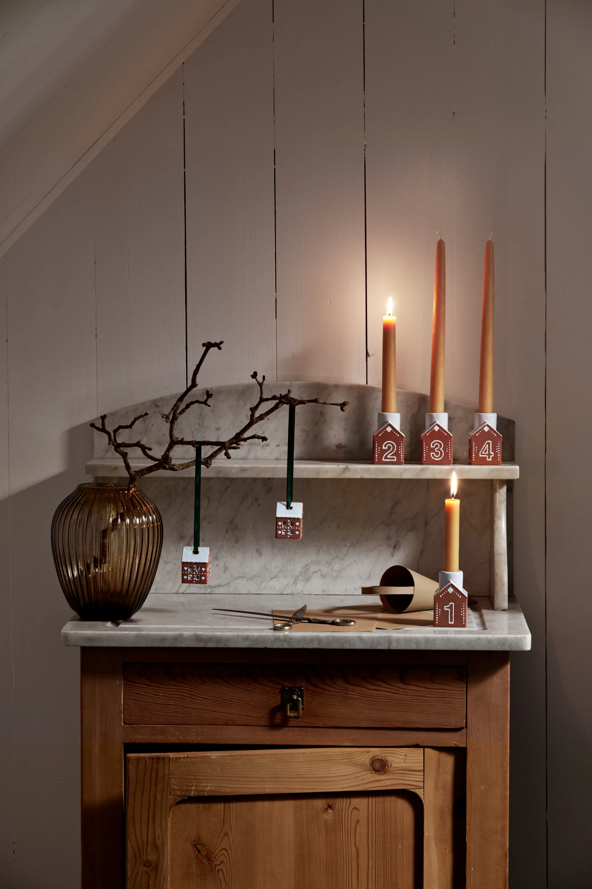 진저브레드 크리스마스 행잉 오나먼트 5 cm 2개 세트, Brown Kähler | 케흘러