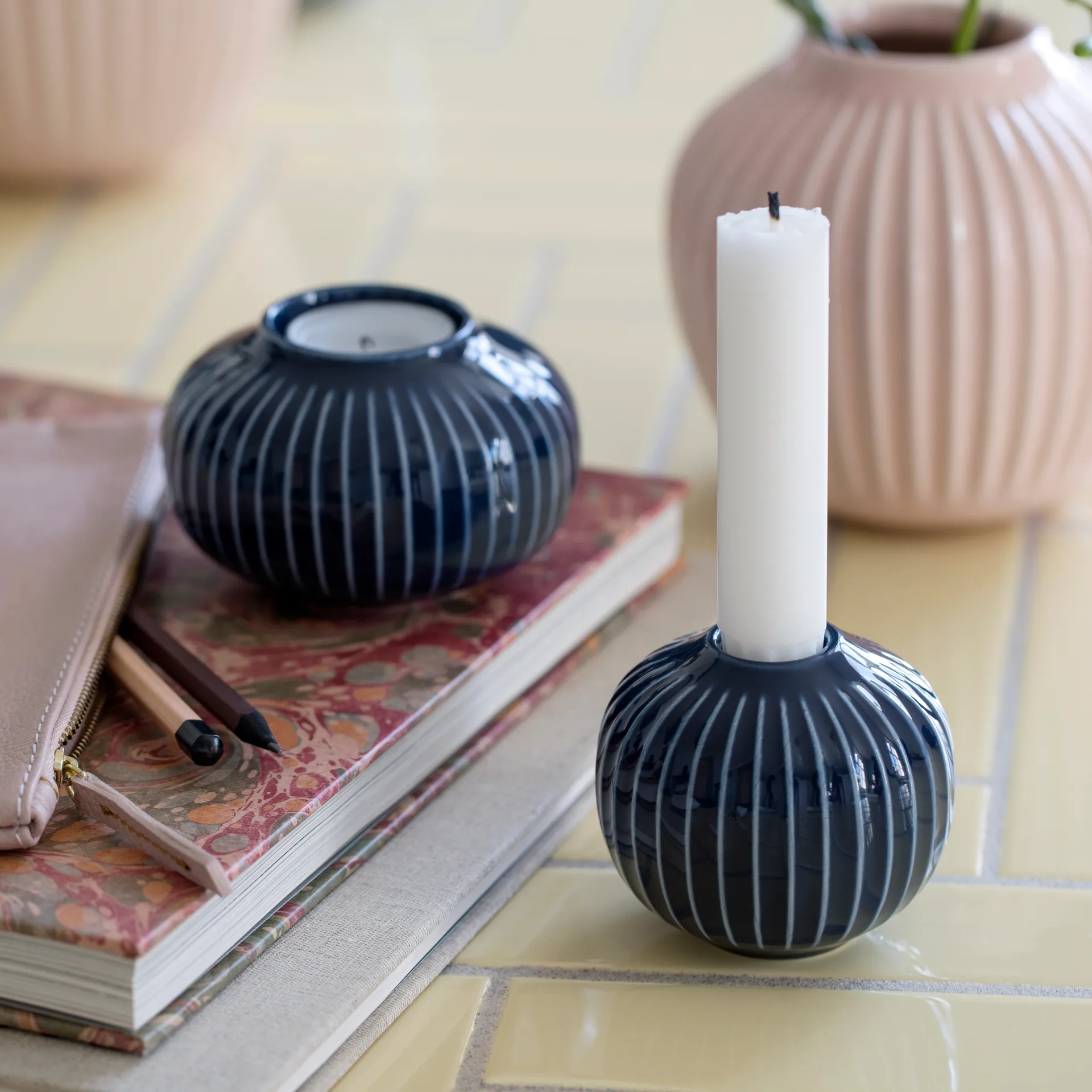 해머소이 캔들홀더 6.5 cm, indigo Kähler | 케흘러