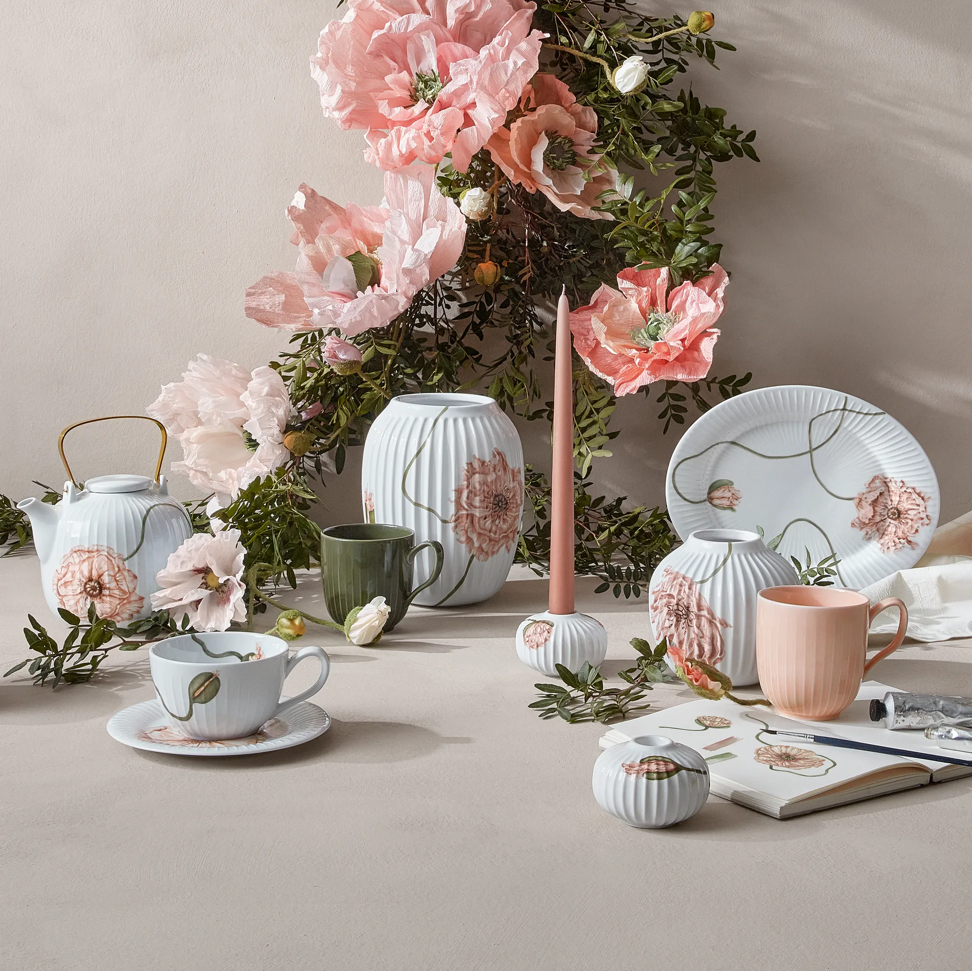 해머소이 파피 캔들스틱 Ø7.5 cm, white Kähler | 케흘러