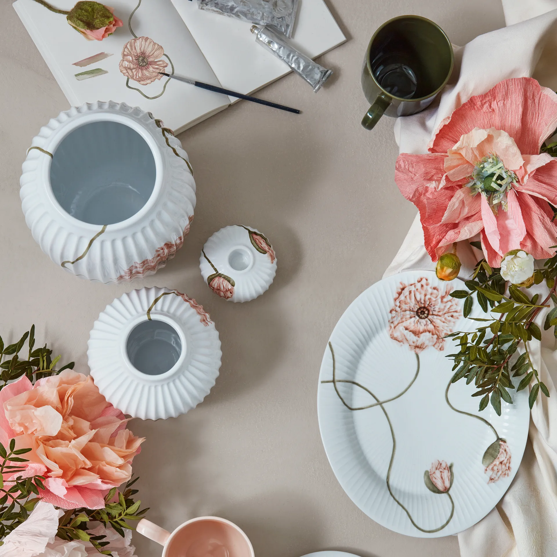 해머소이 파피 캔들스틱 Ø7.5 cm, white Kähler | 케흘러