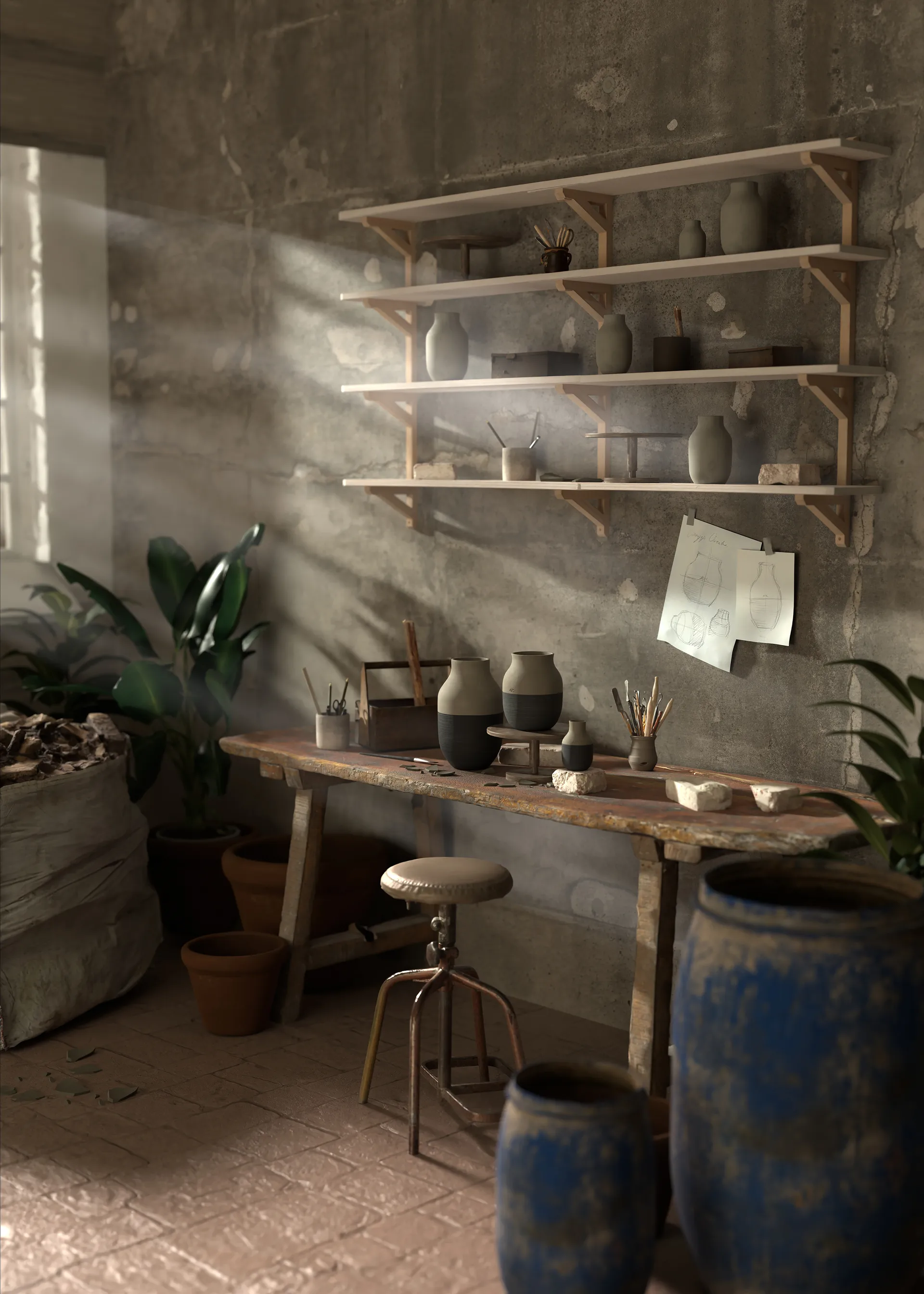 오마지오 원형 화병 H20 cm, Anthracite grey Kähler | 케흘러