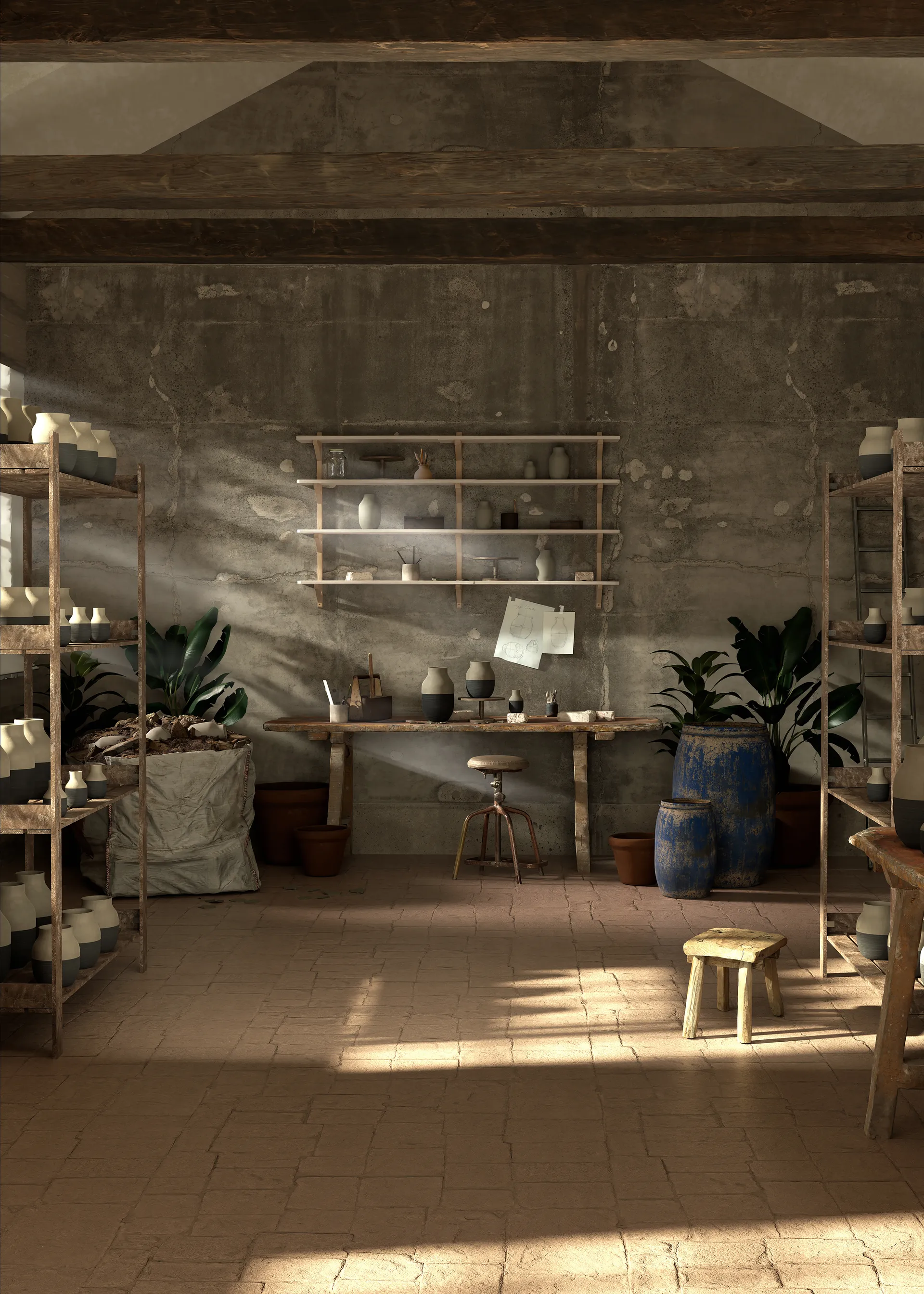 오마지오 원형 화병 H20 cm, Anthracite grey Kähler | 케흘러