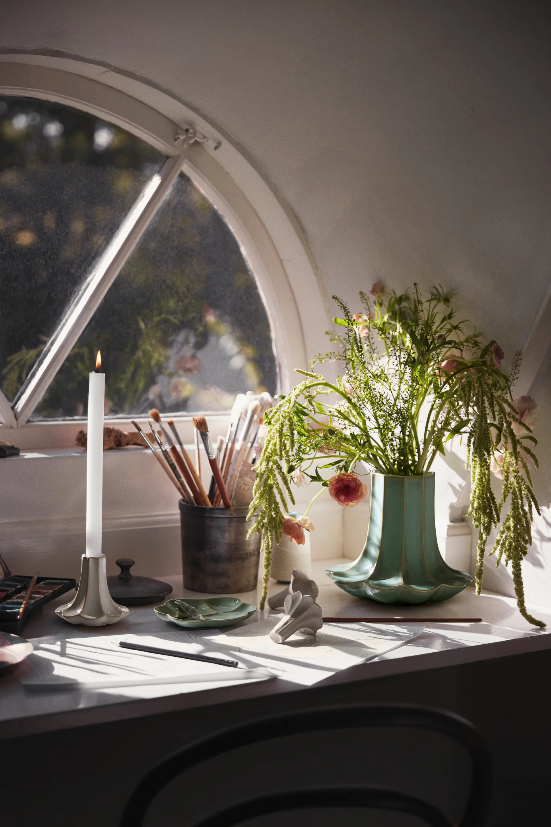 샹터렐 캔들 홀더, Sand, 10 cm Kähler | 케흘러