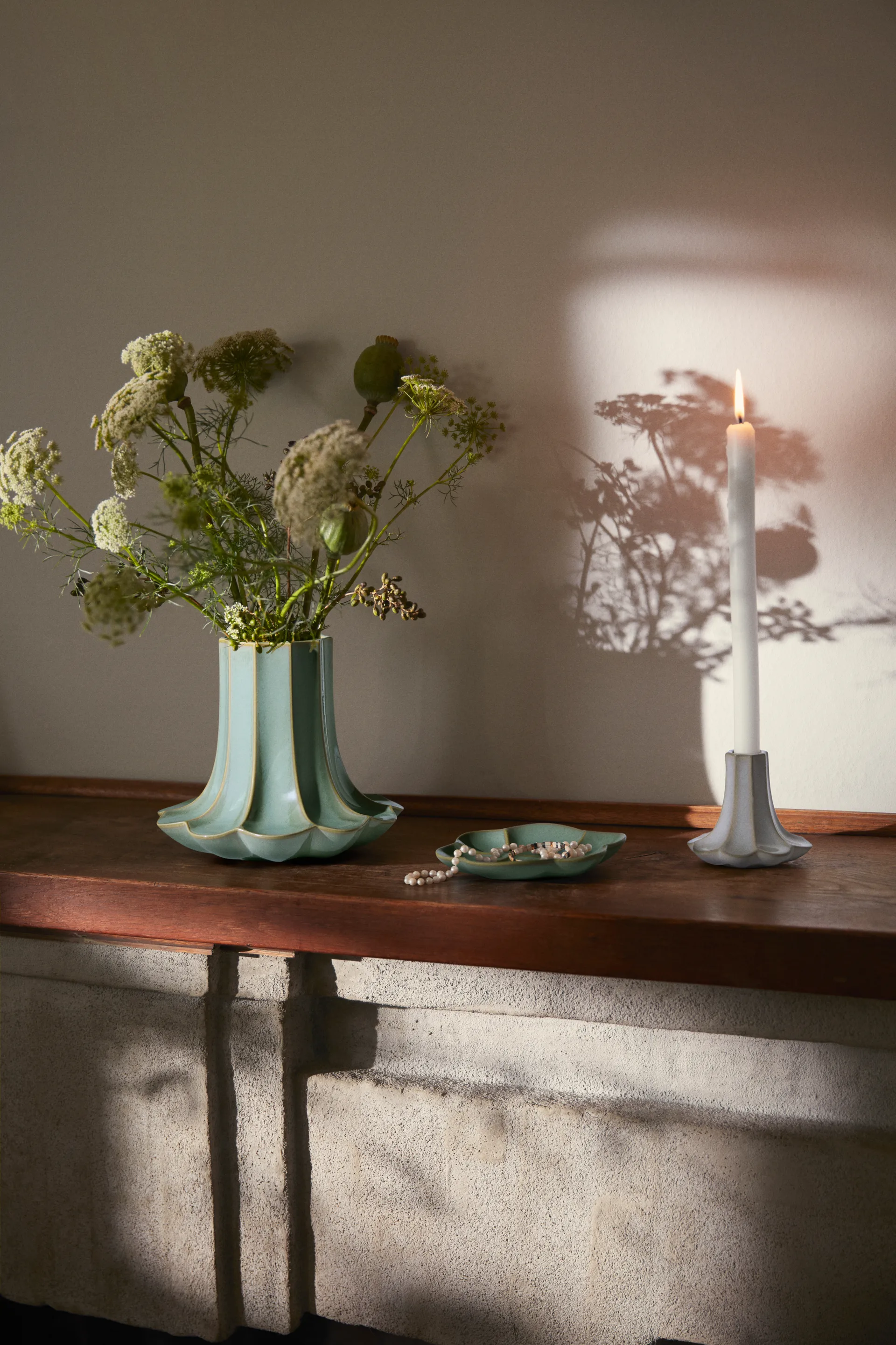 샹터렐 캔들 홀더, Sand, 10 cm Kähler | 케흘러