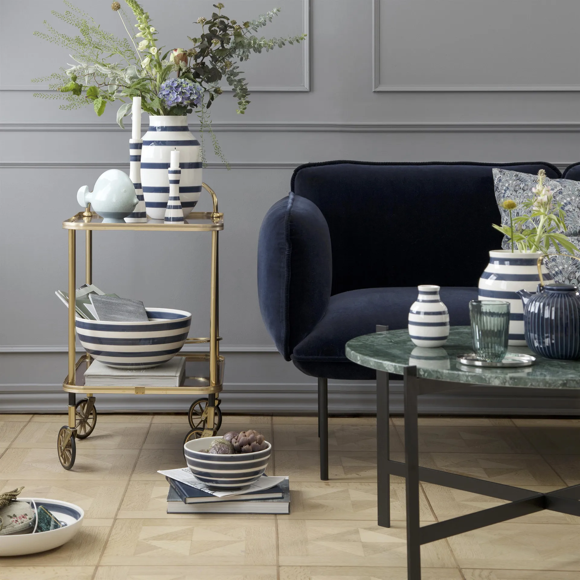 오마지오 접시 플레터, steel blue Kähler | 케흘러