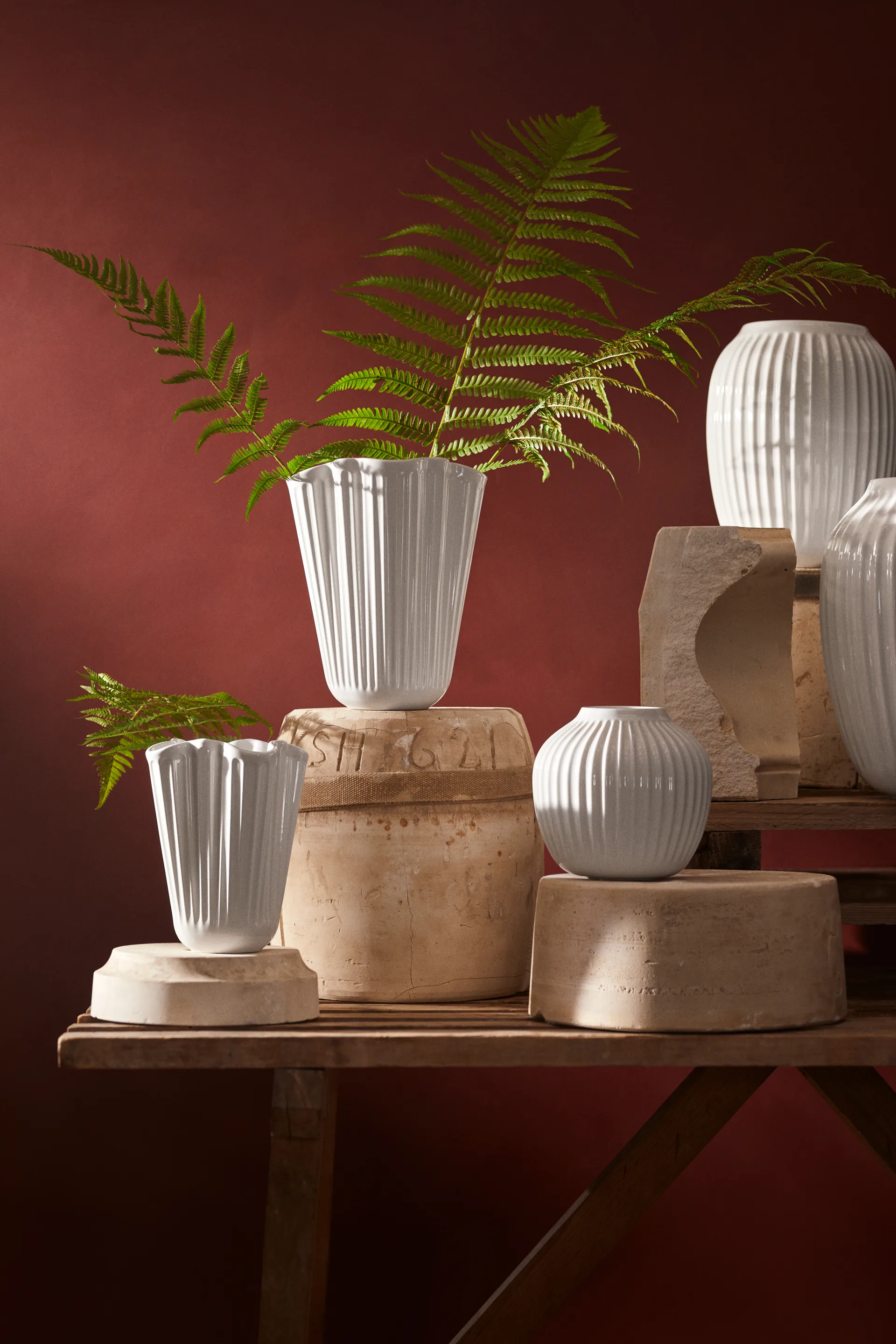 해머소이 화병 언폴드, White, 20,5 cm Kähler | 케흘러