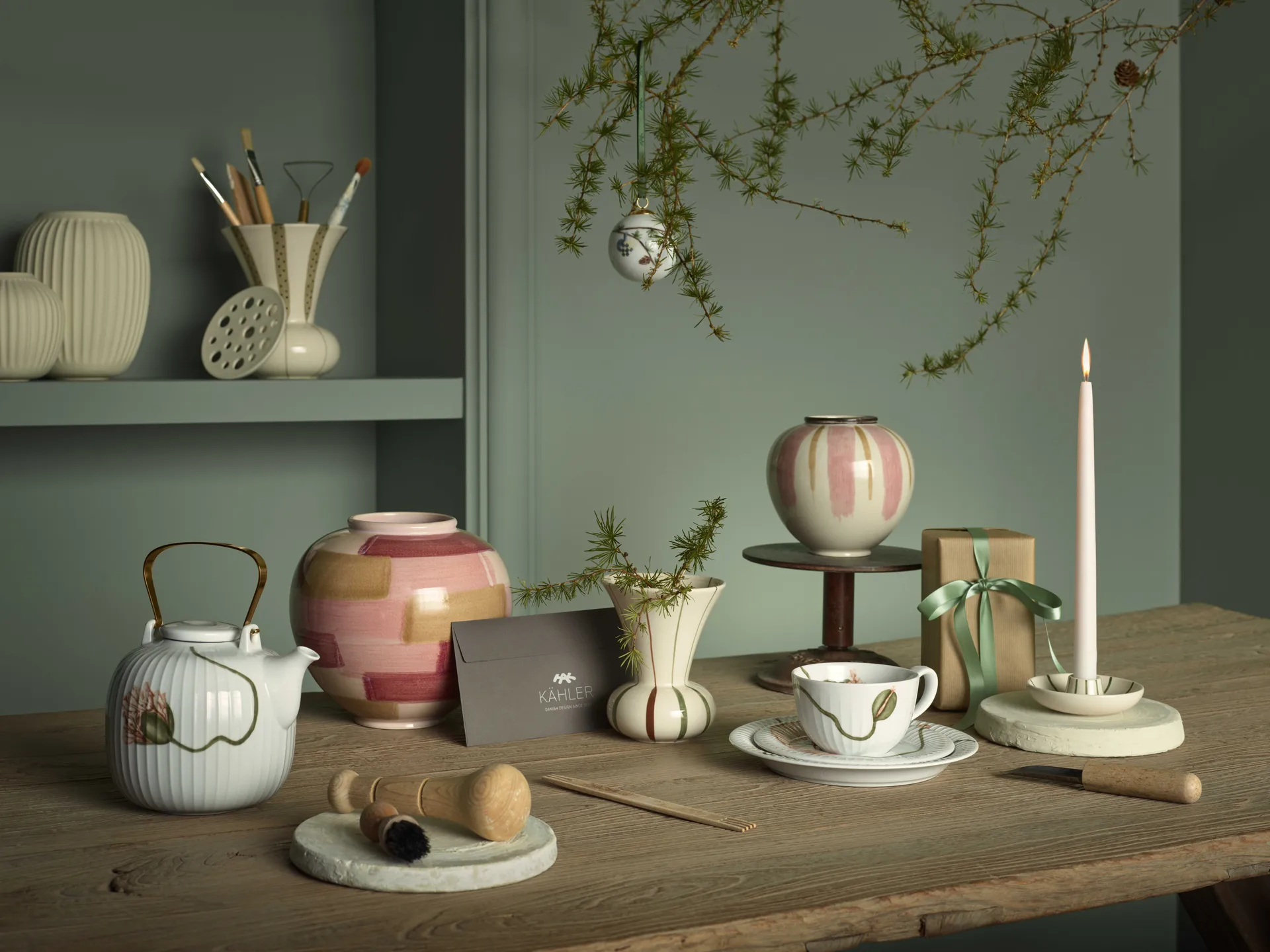 시그니처 캔들 홀더, White-green Kähler | 케흘러