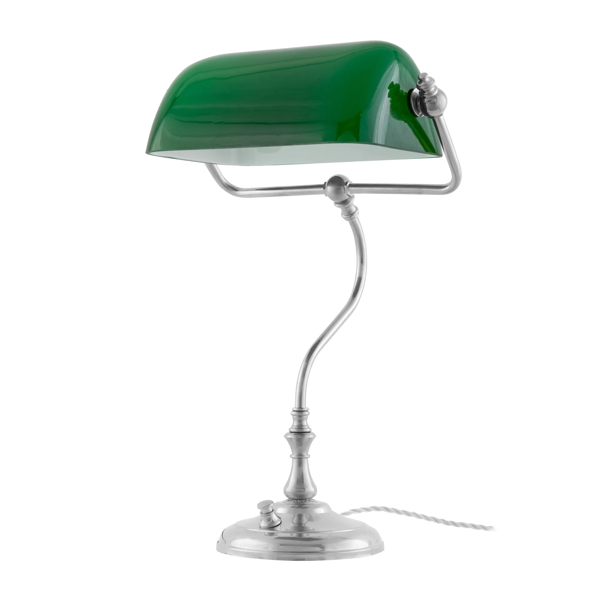 Bankirlamp 테이블 조명, Nickel-plated-green Karlskrona Lampfabrik | 칼스크로나 램프파브릭