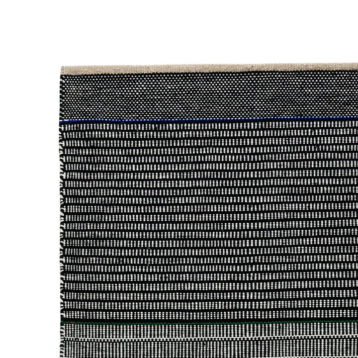 Tribulus One 울 카펫 80x250 cm - black, white, blue, green - Kateha | 카테하