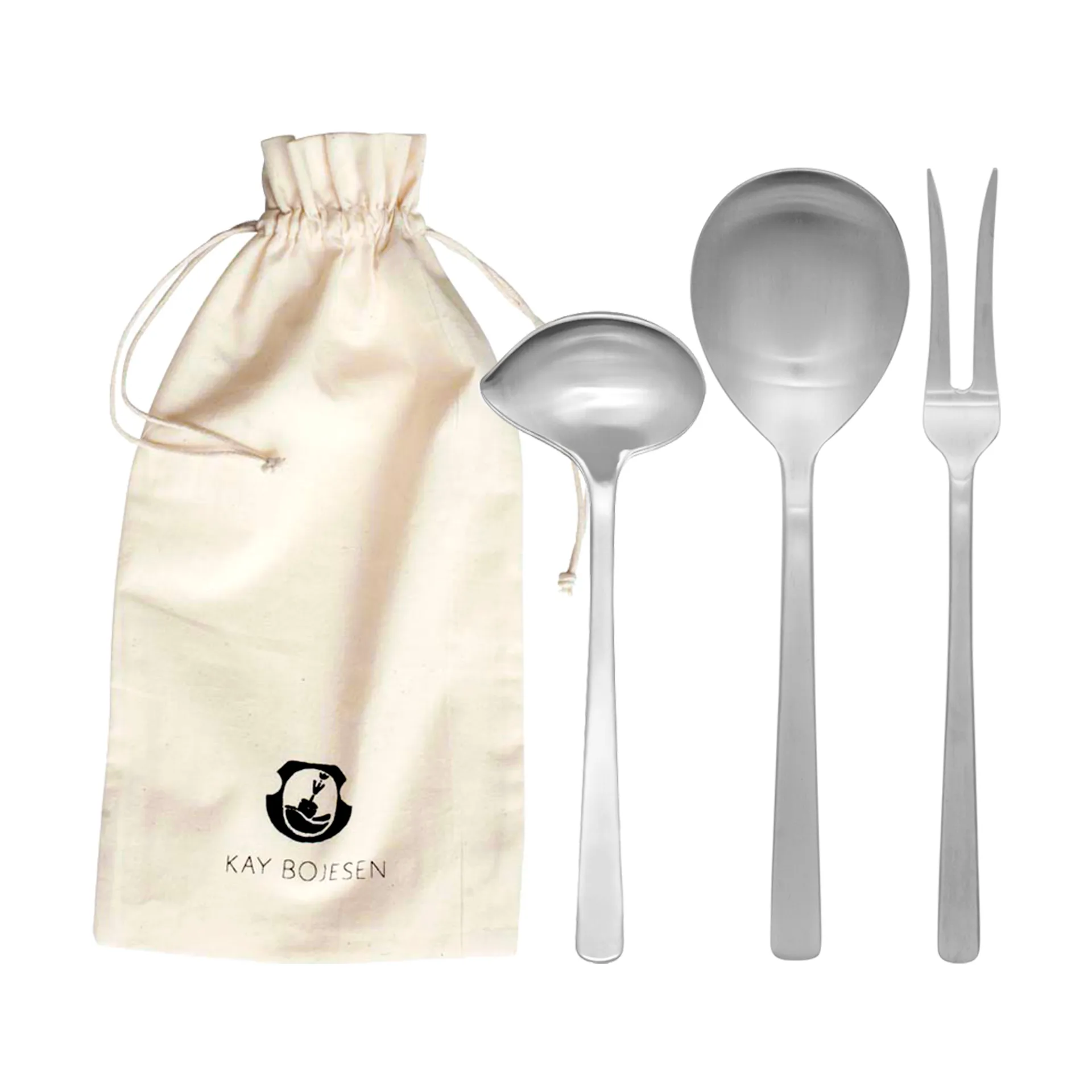 그랑프리 서빙 세트 3pcs, Matte steel Kay Bojesen | 카이보예센