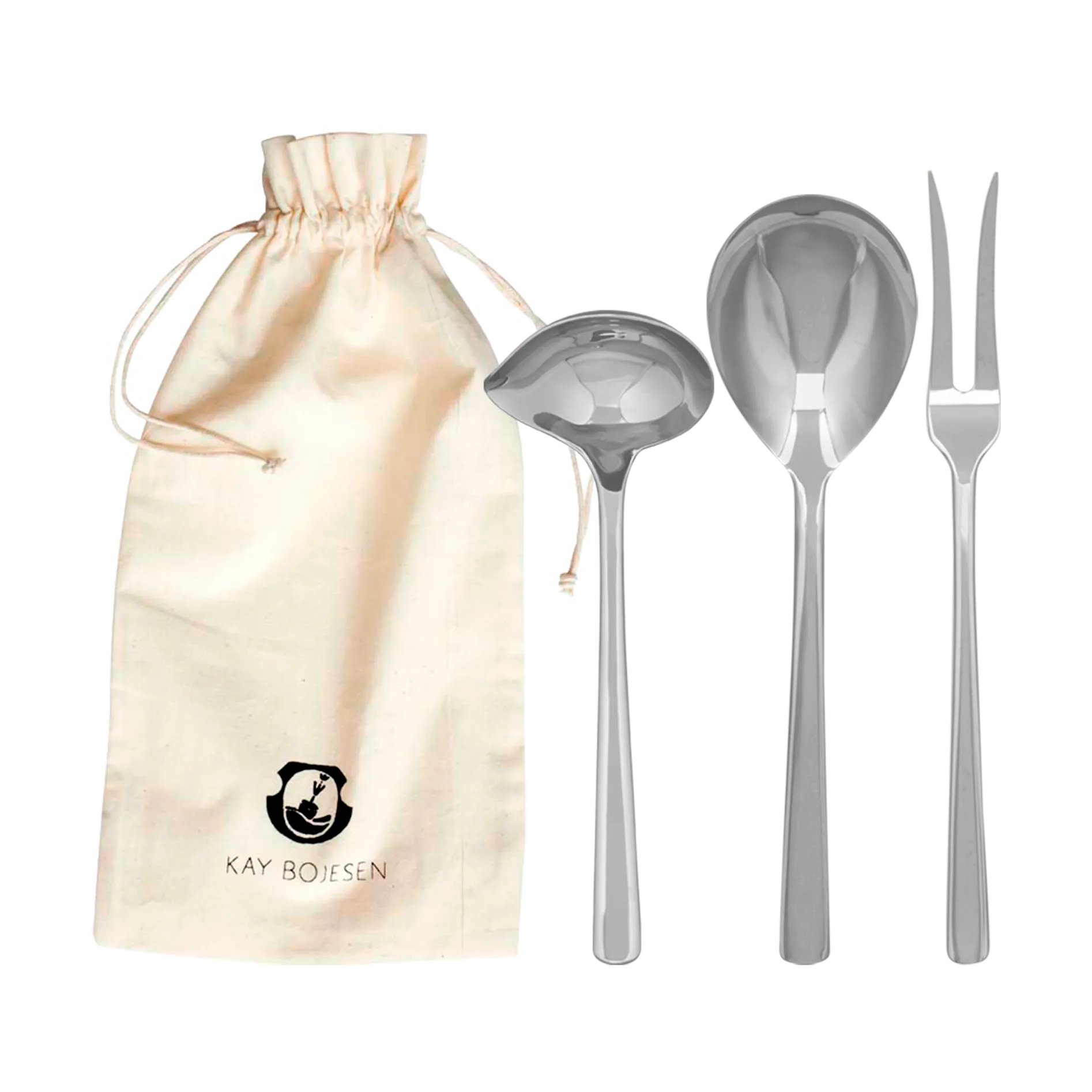 그랑프리 서빙 세트 3pcs, Polished steel Kay Bojesen | 카이보예센