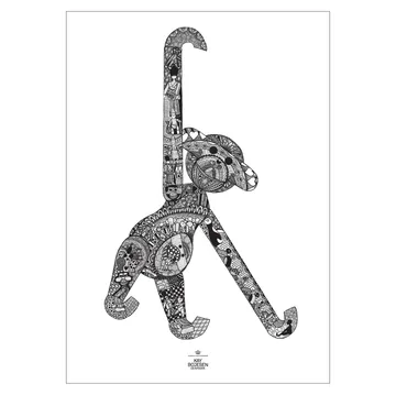 포스터 원숭이 - 50x70 cm - Kay Bojesen Denmark | 카이보예센 덴마크