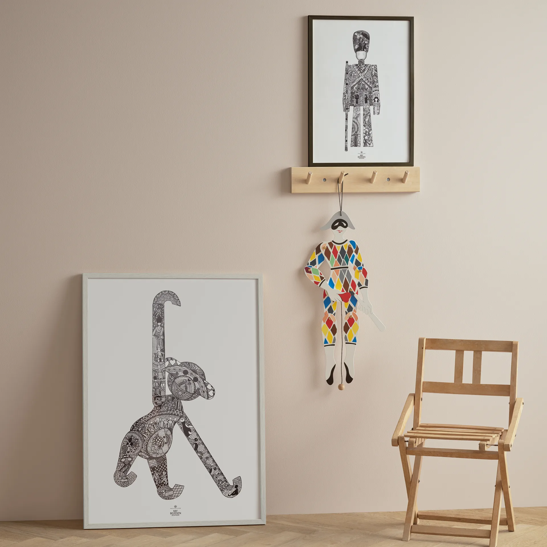 포스터 원숭이, 50x70 cm Kay Bojesen Denmark | 카이보예센 덴마크