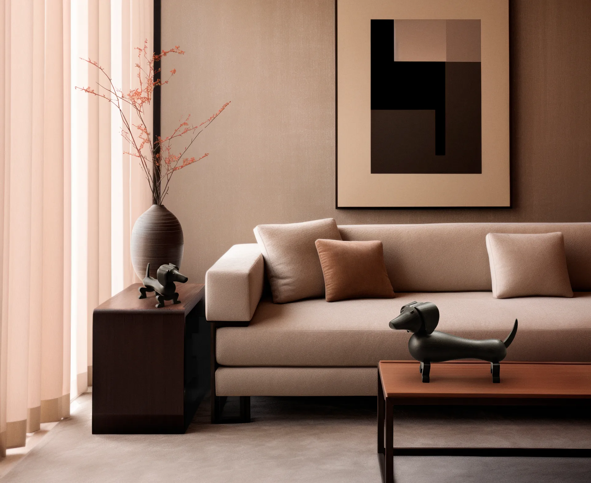 강아지 8.5 cm, Dark stained oak Kay Bojesen Denmark | 카이보예센 덴마크