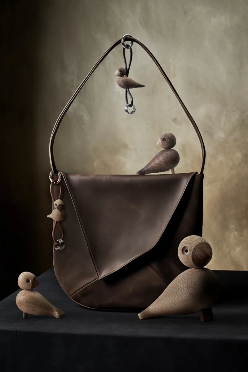 카이보예센 러브버드 키링, Oak, natural leather Kay Bojesen Denmark | 카이보예센 덴마크