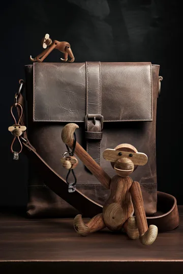 카이보예센 원숭이 키링 - Teak, limba wood, natural leather - Kay Bojesen Denmark | 카이보예센 덴마크