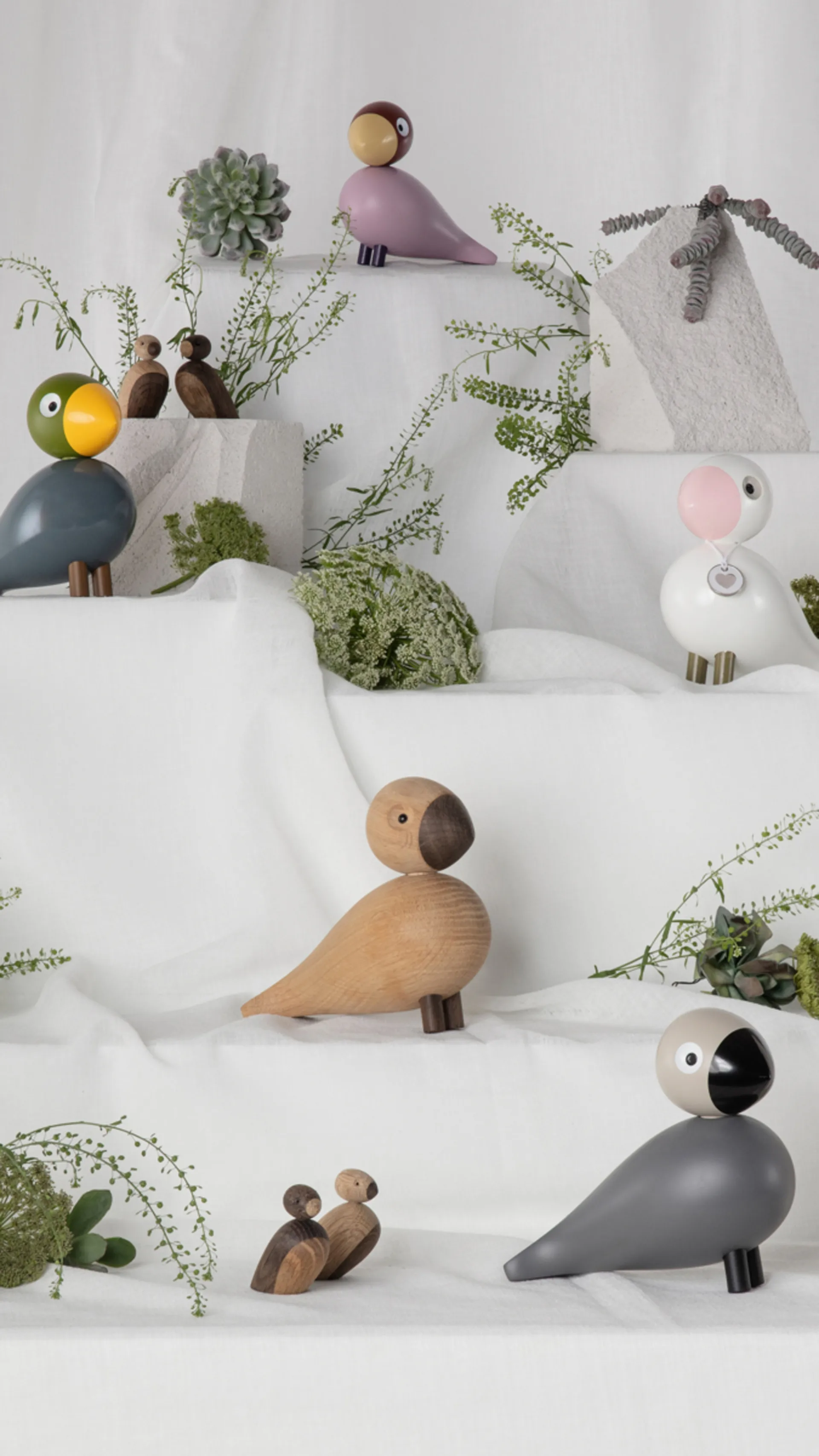 카이보예센 송 버드 호프, White-pink Kay Bojesen Denmark | 카이보예센 덴마크