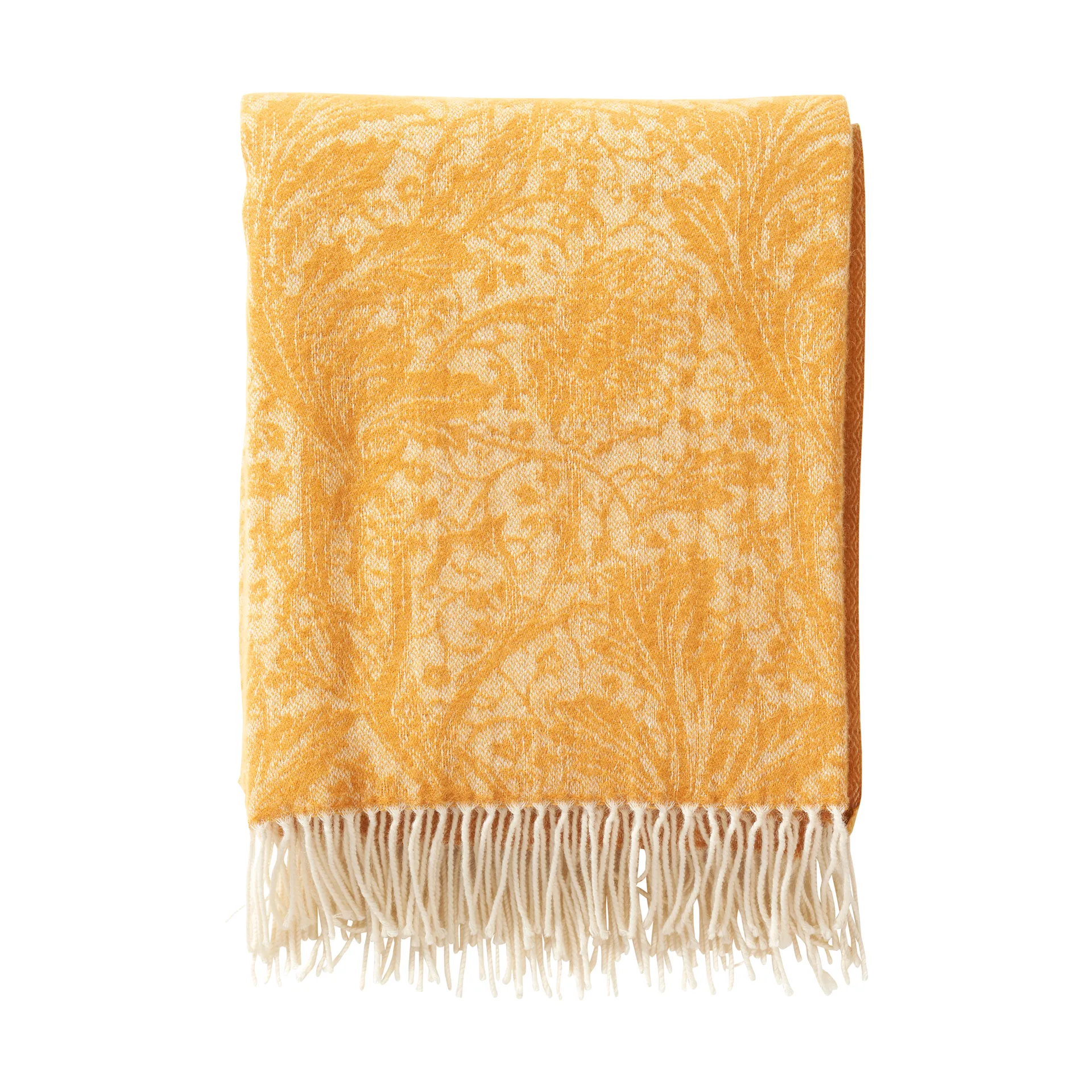 아르카디아 울 캐시미어 스로우 130x180 cm, Mustard Klippan Yllefabrik | 클리판