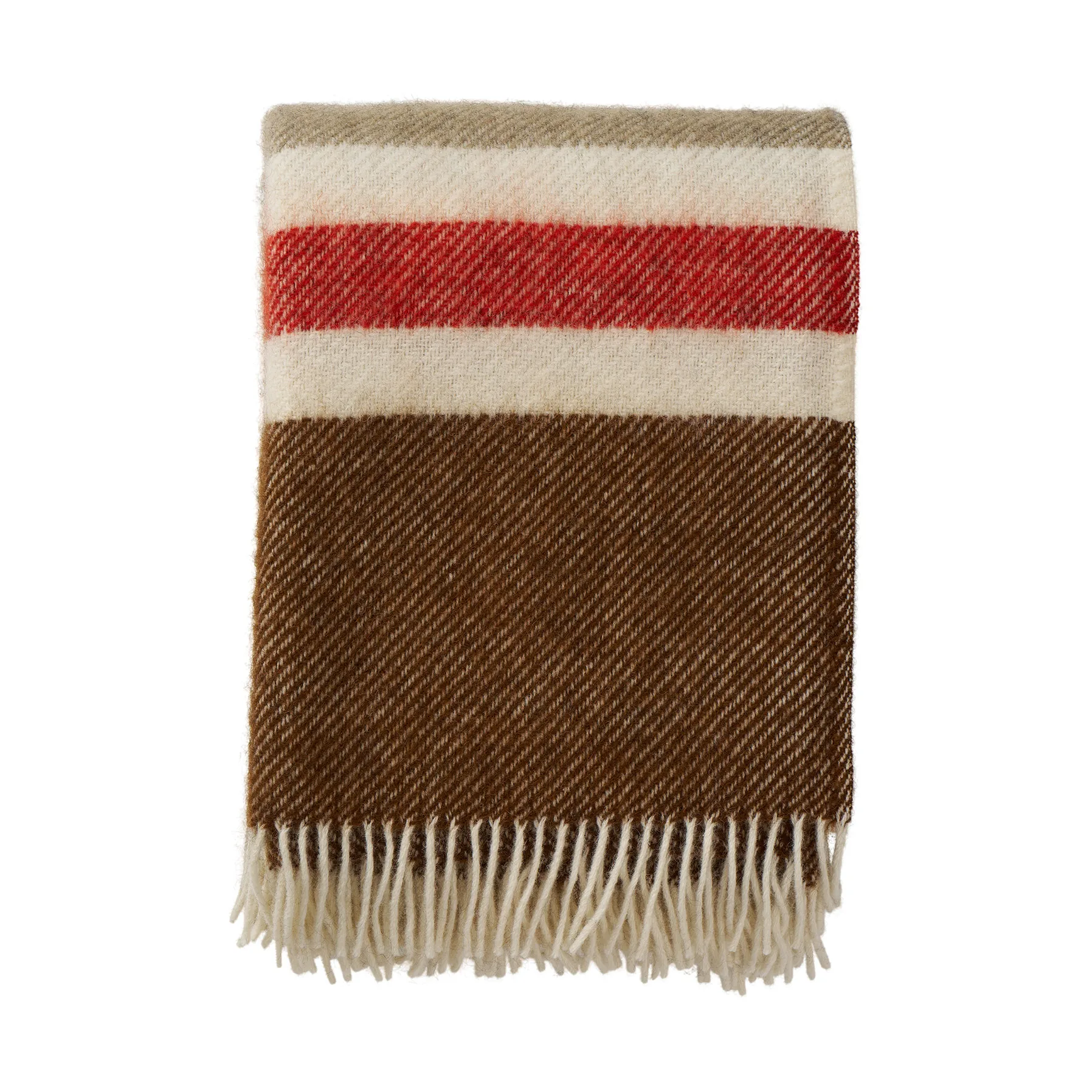 고틀란드 스트라이프 울 스로우 130x200 cm, Brown-beige-red Klippan Yllefabrik | 클리판