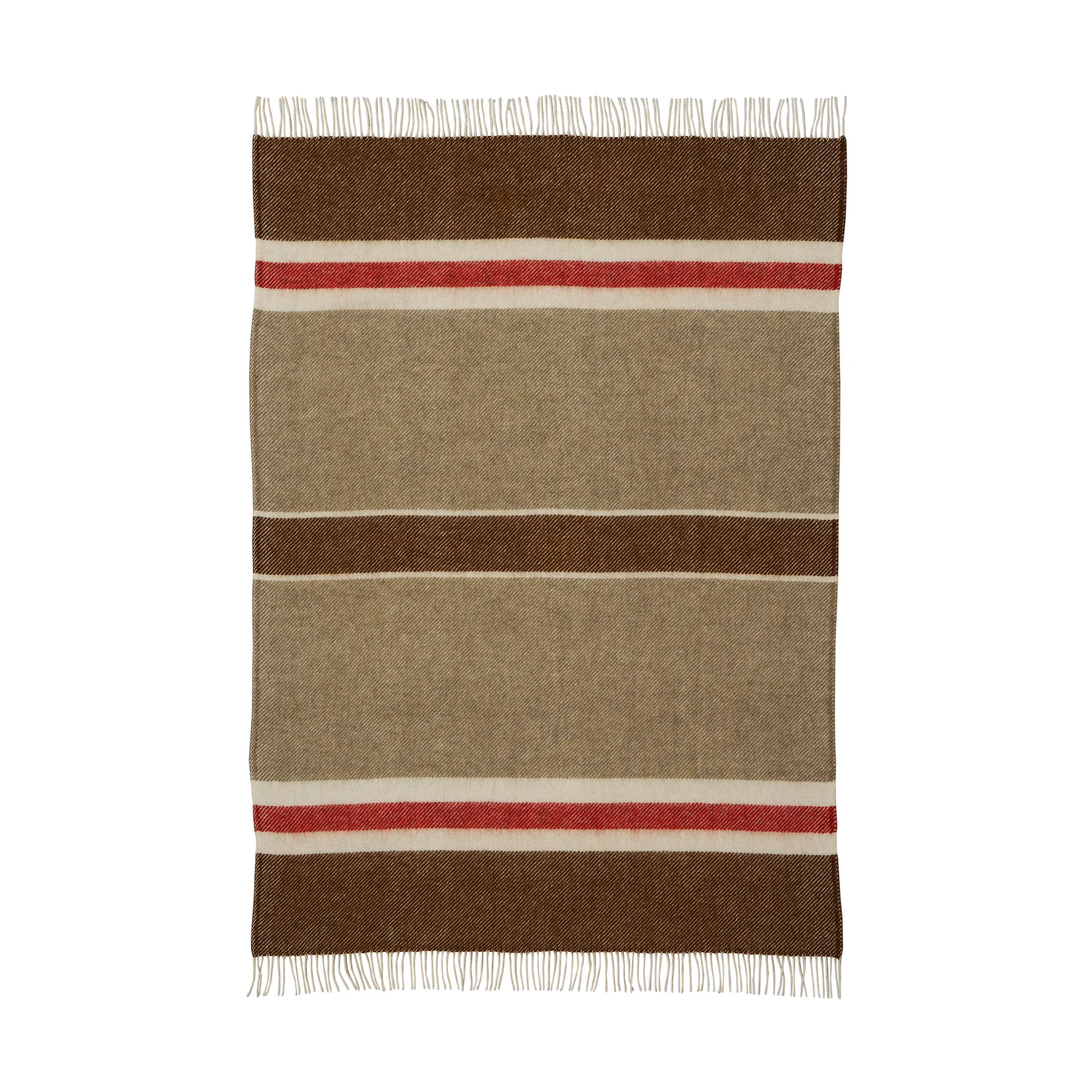 고틀란드 스트라이프 울 스로우 130x200 cm, Brown-beige-red Klippan Yllefabrik | 클리판