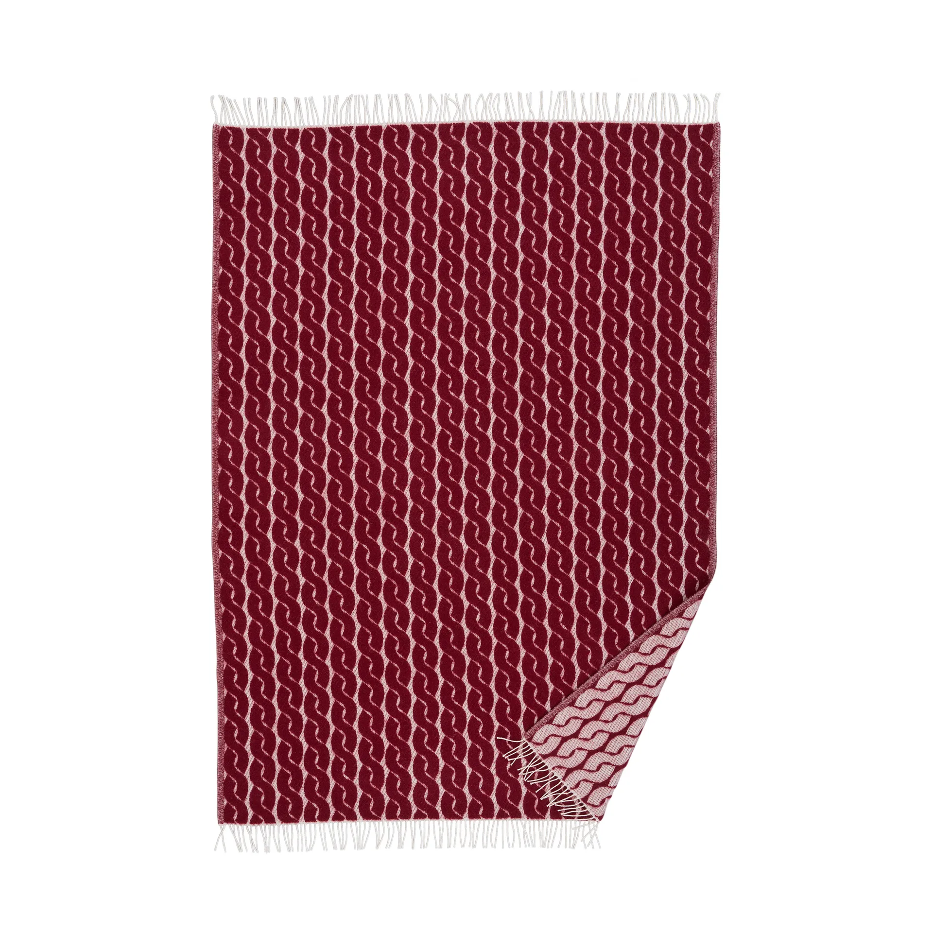 니트 울 스로우 130x200 cm, Burgundy Klippan Yllefabrik | 클리판