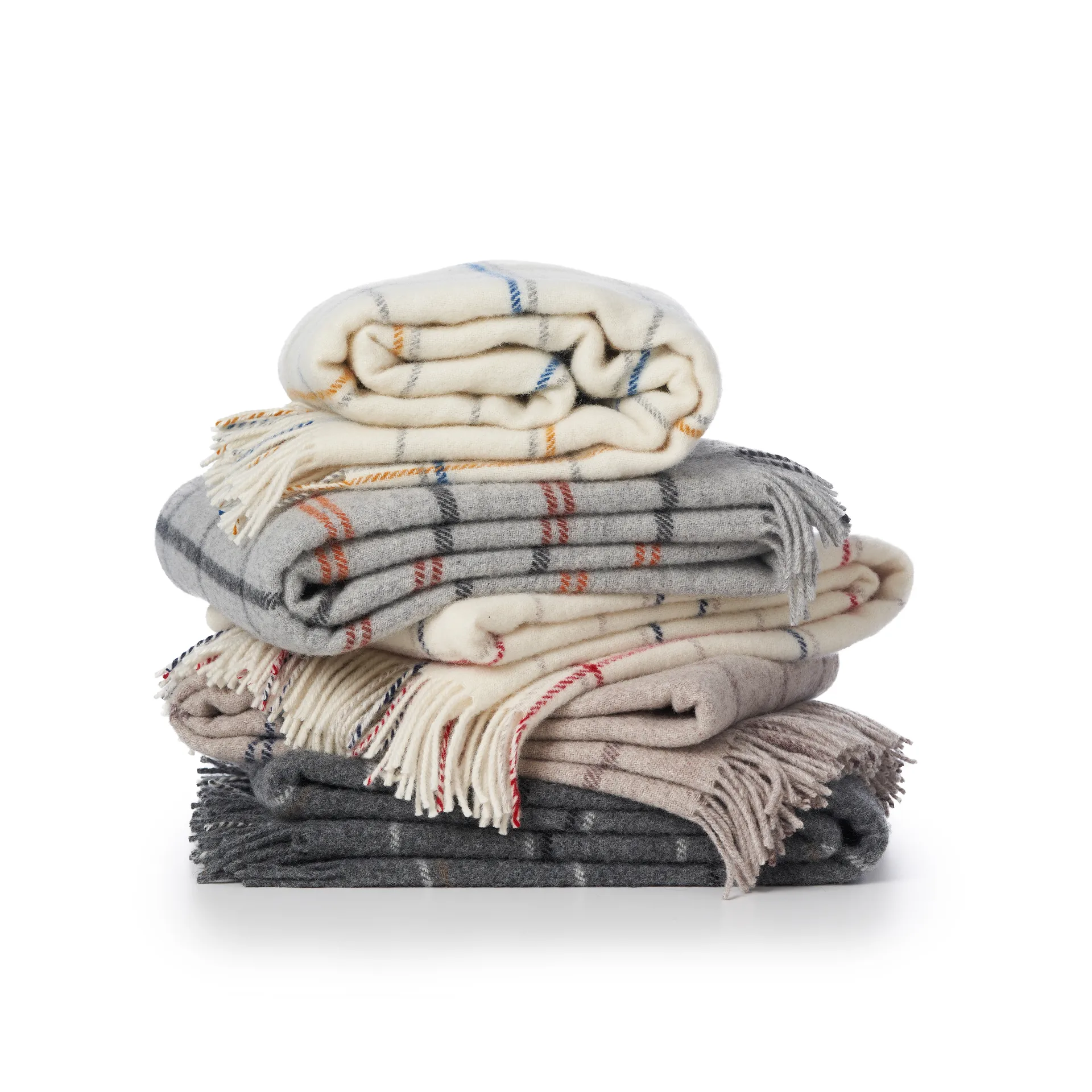 타르탄 울 스로우 130x200 cm, White-yellow-blue Klippan Yllefabrik | 클리판