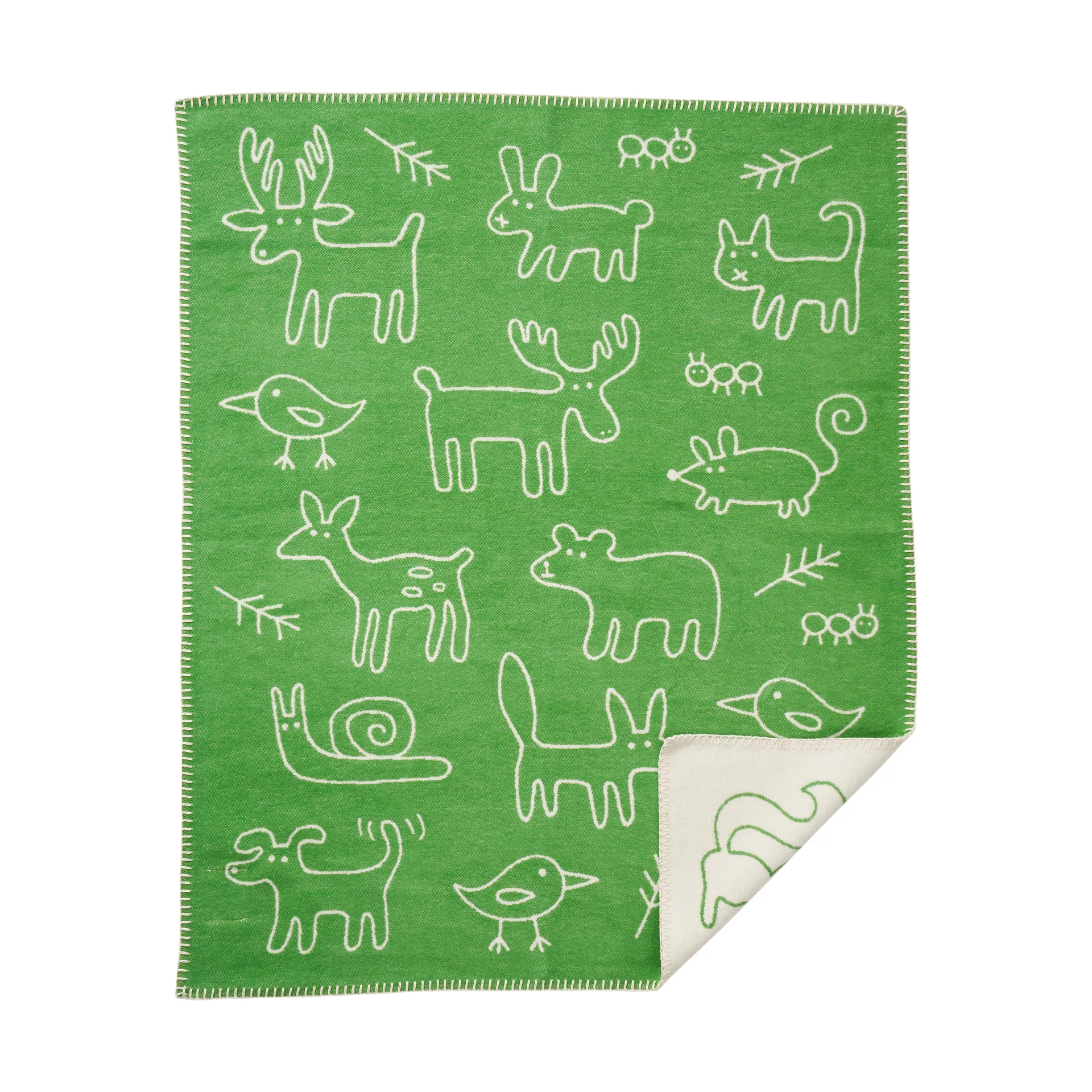 숲속 동물들 어린이 스로우 70x90 cm, Green Klippan Yllefabrik | 클리판