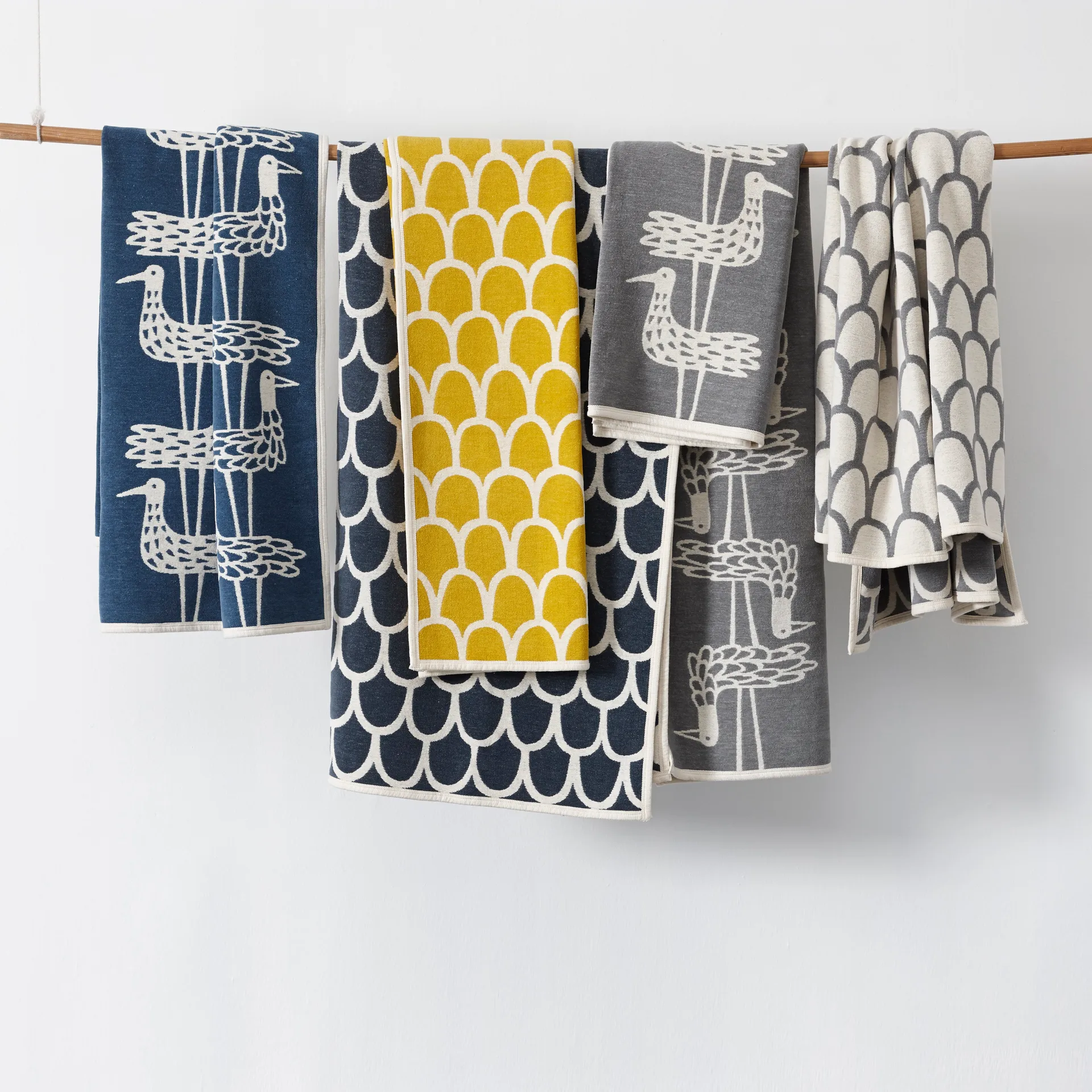 바다새 셔닐 스로우, blue Klippan Yllefabrik | 클리판