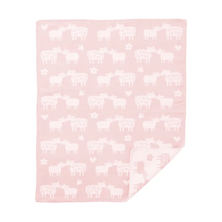 메에에 양 베이비 코튼 스로우 - Soft Pink, 70x90 cm - Klippan Yllefabrik | 클리판