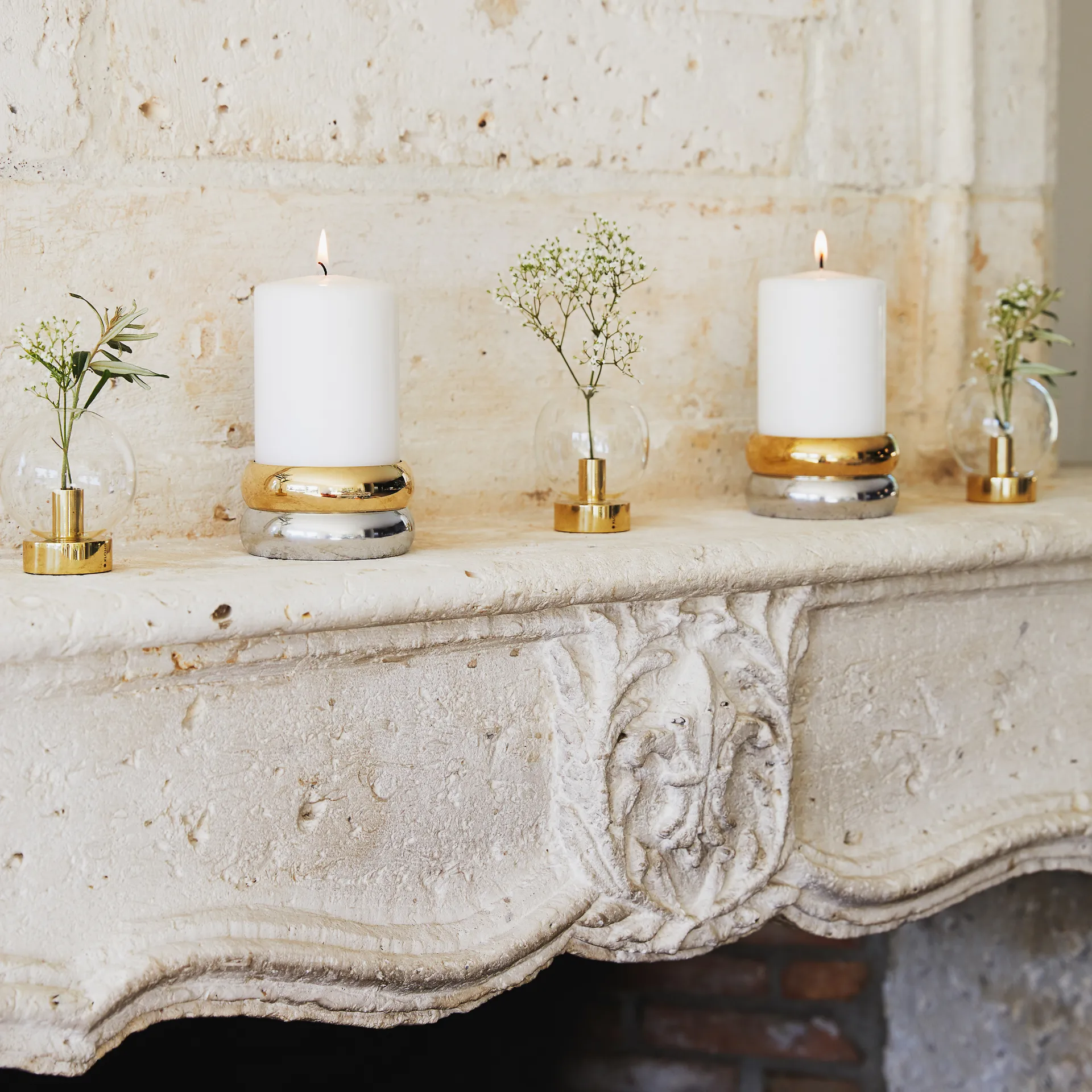 메리지 캔들홀더, brass -silver KLONG | 클롱