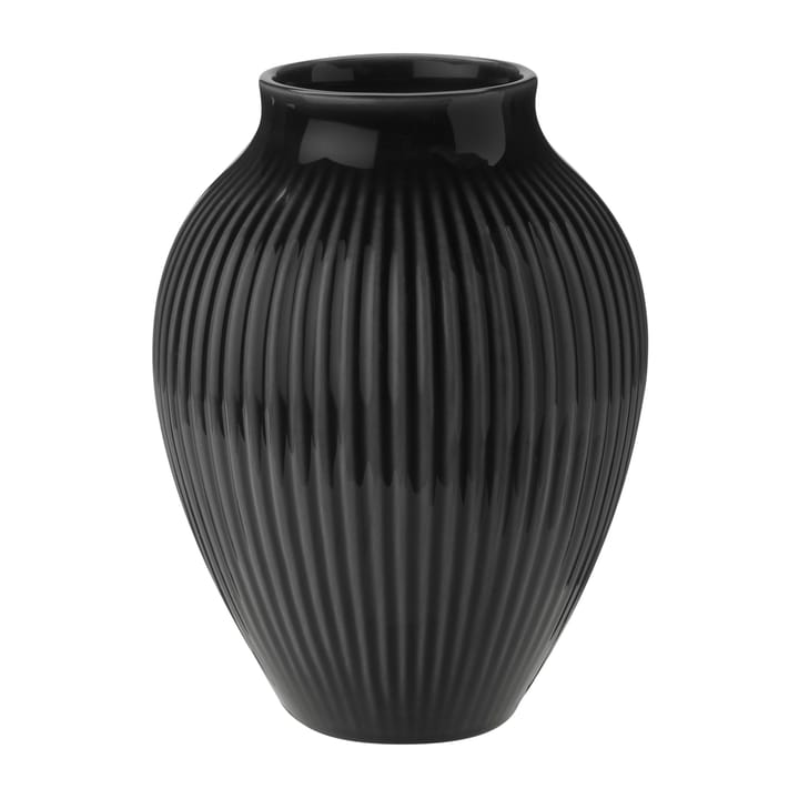 크납스트럽 화병 립드 12.5 cm - Black - Knabstrup Keramik | 크납스트럽 세라믹