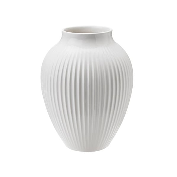 크납스트럽 화병 리브드 12.5 cm - white - Knabstrup Keramik | 크납스트럽 세라믹