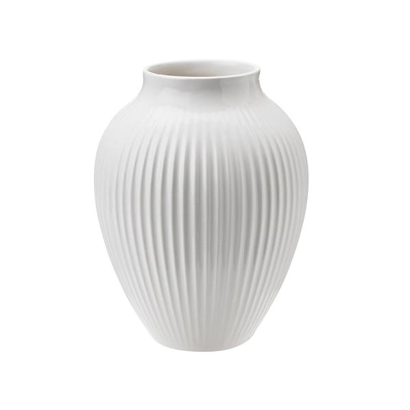크납스트럽 화병 립드 12.5 cm - white - Knabstrup Keramik | 크납스트럽 세라믹