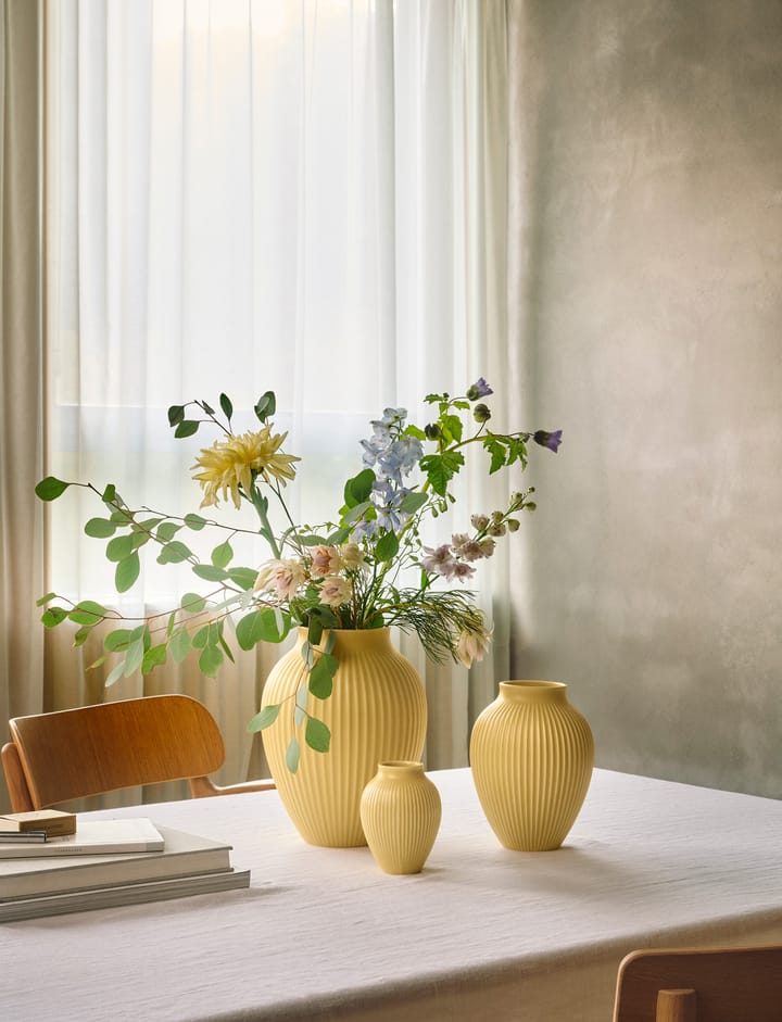 크납스트럽 화병 리브드 12.5 cm, Yellow Knabstrup Keramik | 크납스트럽 세라믹