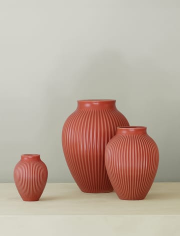 크납스트럽 화병 리브드 20 cm - Coral - Knabstrup Keramik | 크납스트럽 세라믹
