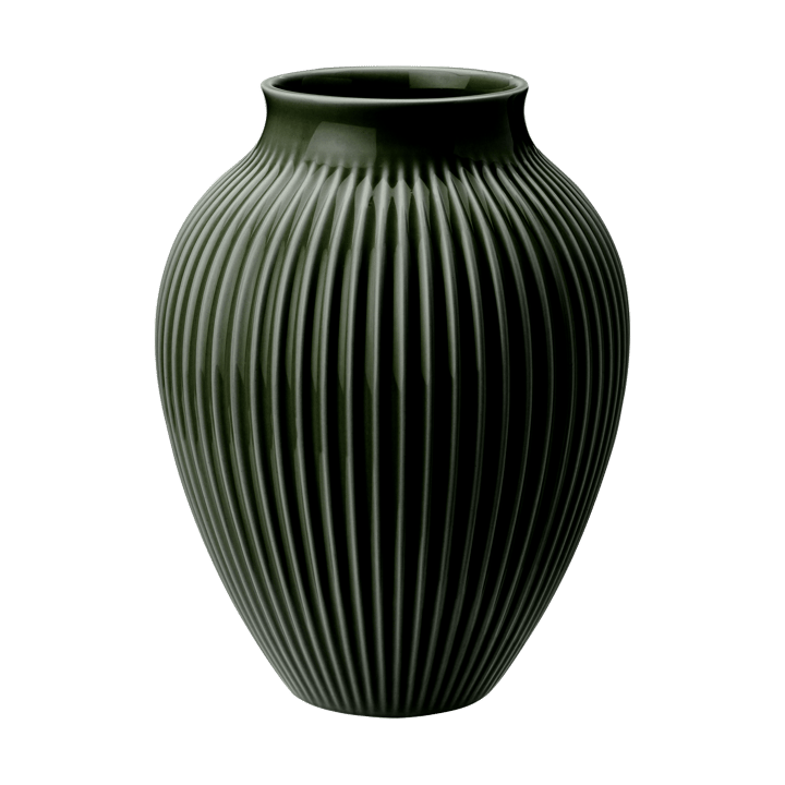 크납스트럽 화병 립드 20 cm - Dark green - Knabstrup Keramik | 크납스트럽 세라믹