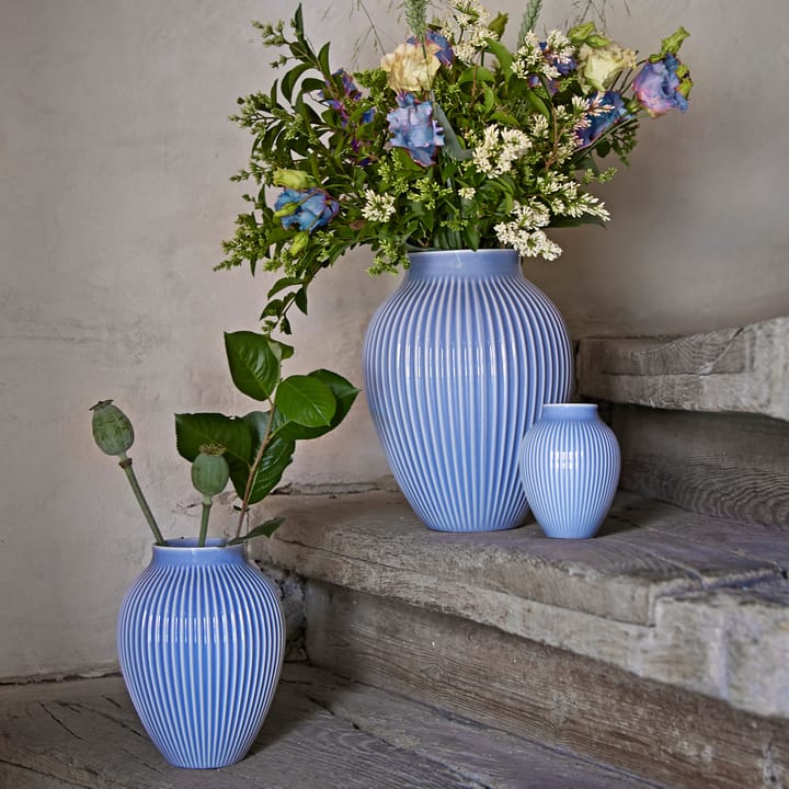 크납스트럽 화병 리브드 20 cm, lavender blue Knabstrup Keramik | 크납스트럽 세라믹