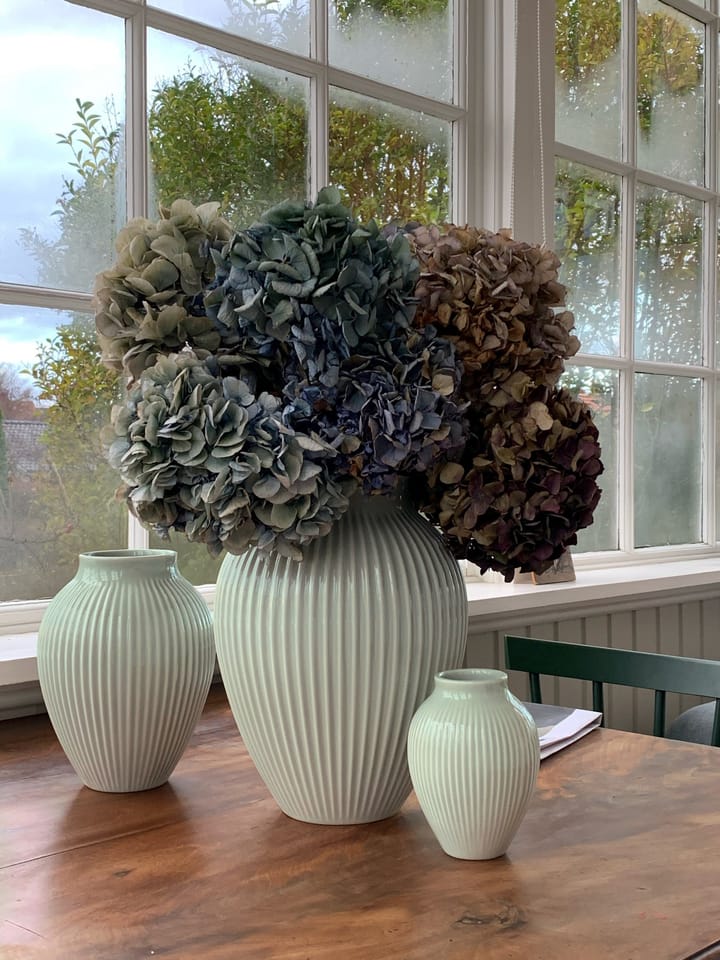 크납스트럽 화병 리브드 20 cm, Mint green Knabstrup Keramik | 크납스트럽 세라믹