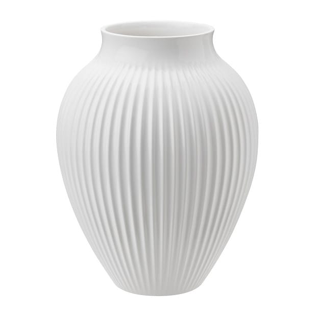 크납스트럽 화병 립드 20 cm - white - Knabstrup Keramik | 크납스트럽 세라믹