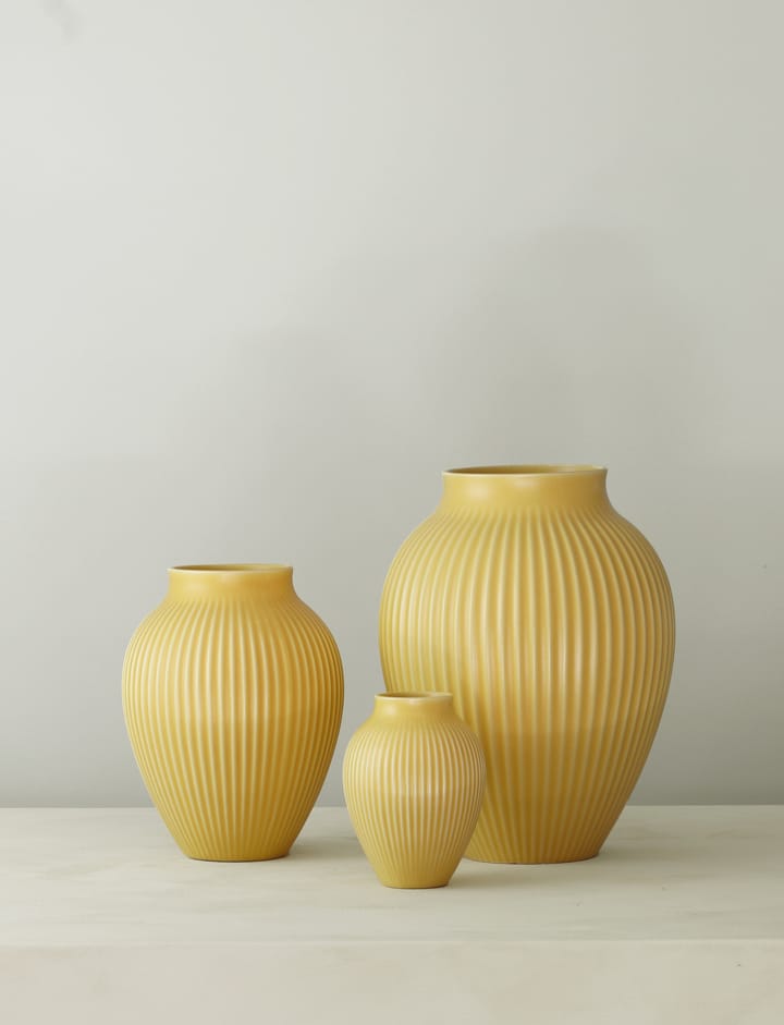 크납스트럽 화병 리브드 20 cm, Yellow Knabstrup Keramik | 크납스트럽 세라믹