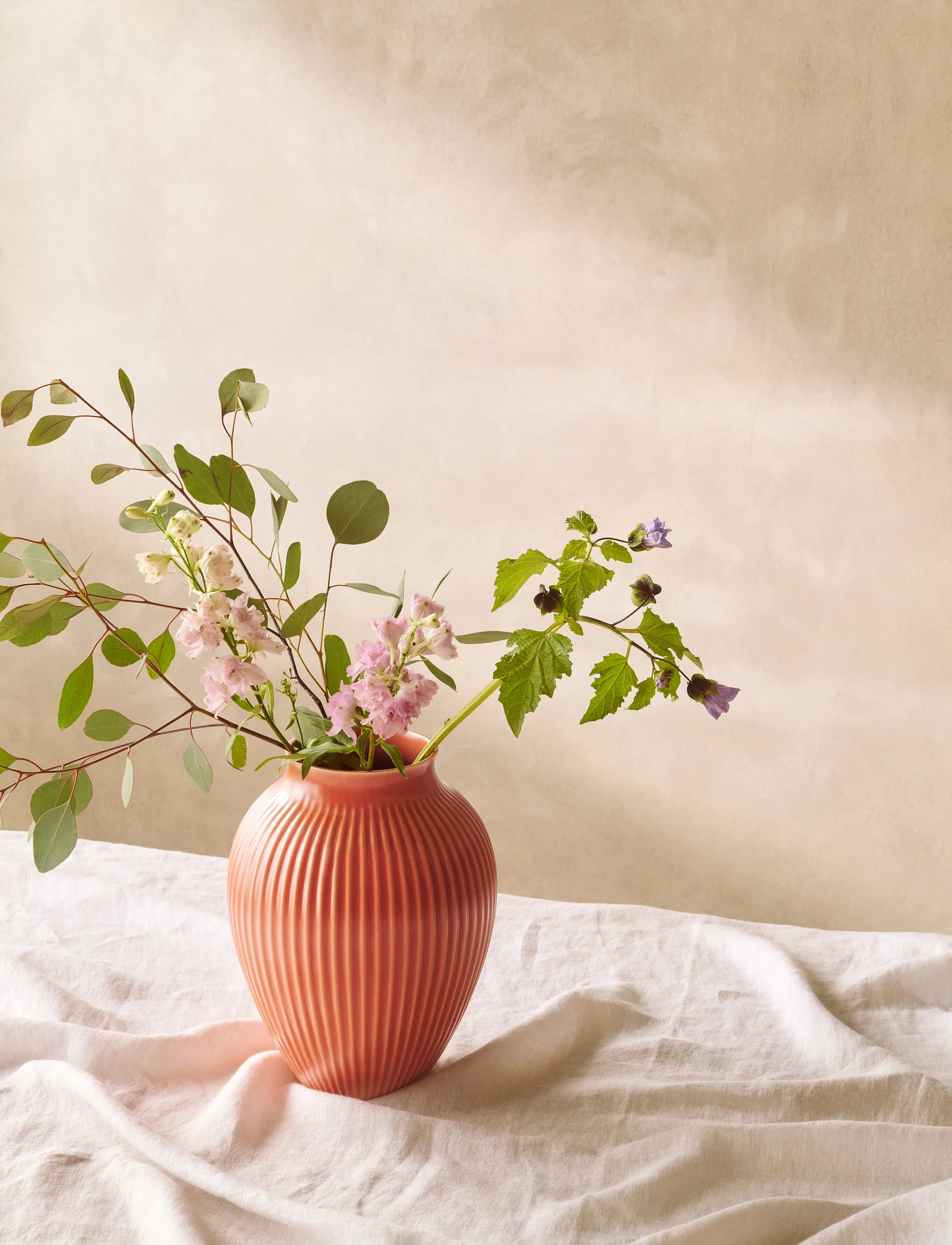 크납스트럽 화병 리브드 27 cm, Coral Knabstrup Keramik | 크납스트럽 세라믹