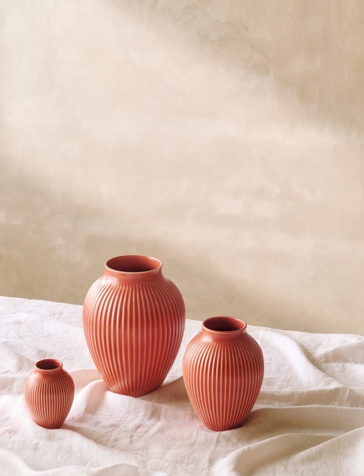 크납스트럽 화병 리브드 27 cm, Coral Knabstrup Keramik | 크납스트럽 세라믹