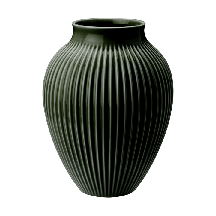 크납스트럽 화병 립드 27 cm - Dark green - Knabstrup Keramik | 크납스트럽 세라믹