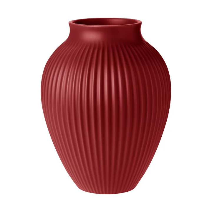 크납스트럽 립드 화병 27 cm - Soft cherry red - Knabstrup Keramik | 크납스트럽 세라믹